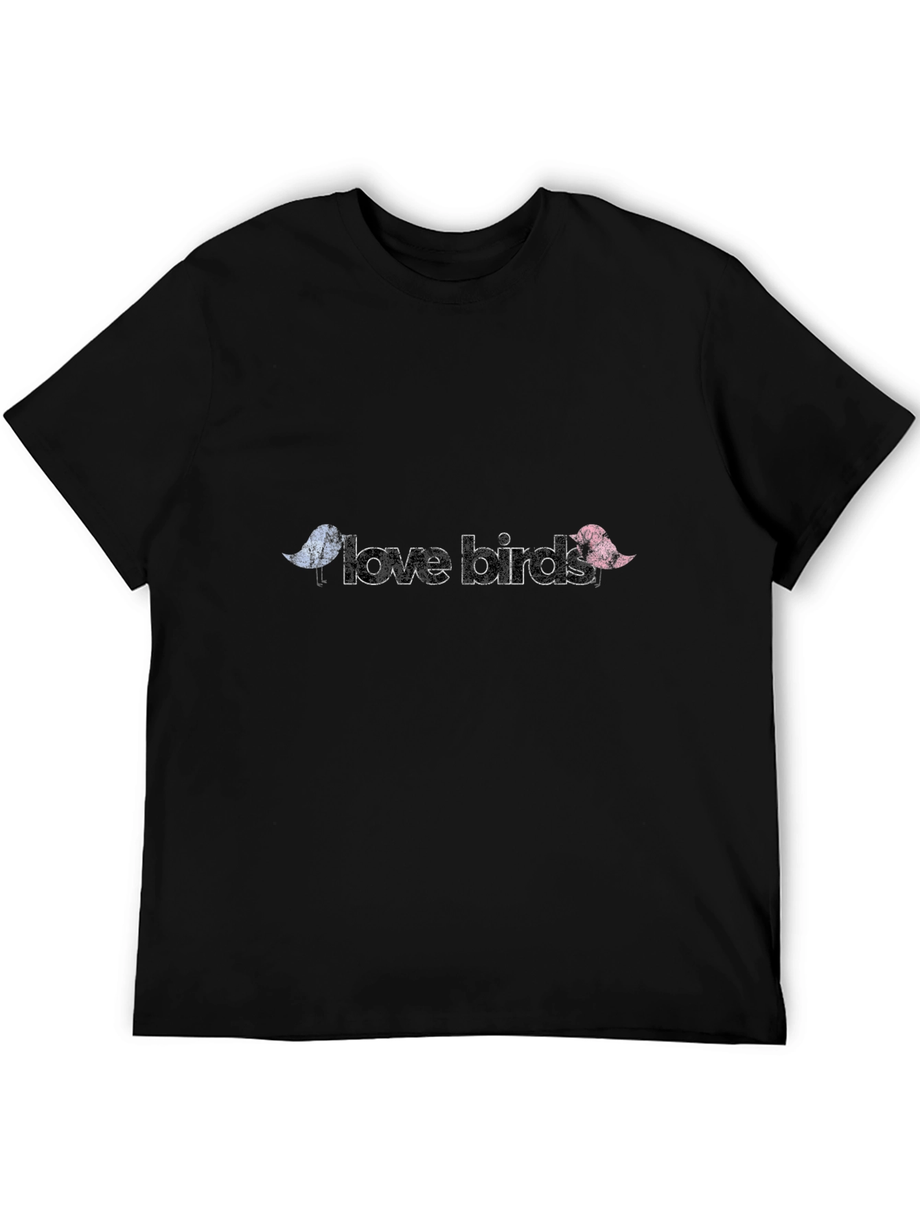 Love Birds Graphic Tee - Black Cotton T-Shirt