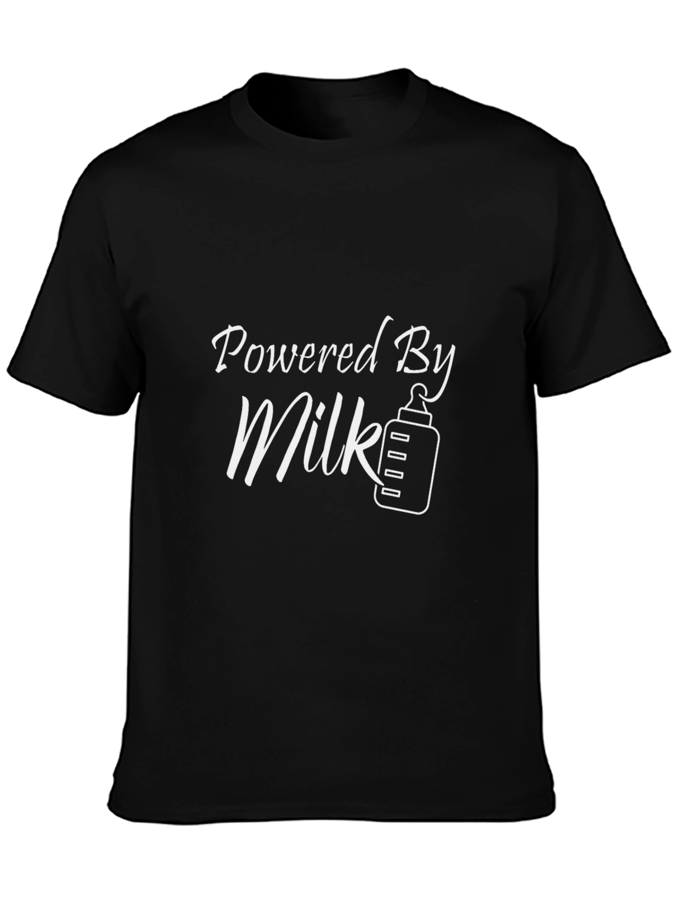Powered by Milk T-Shirt - Baby Bottle Graphic