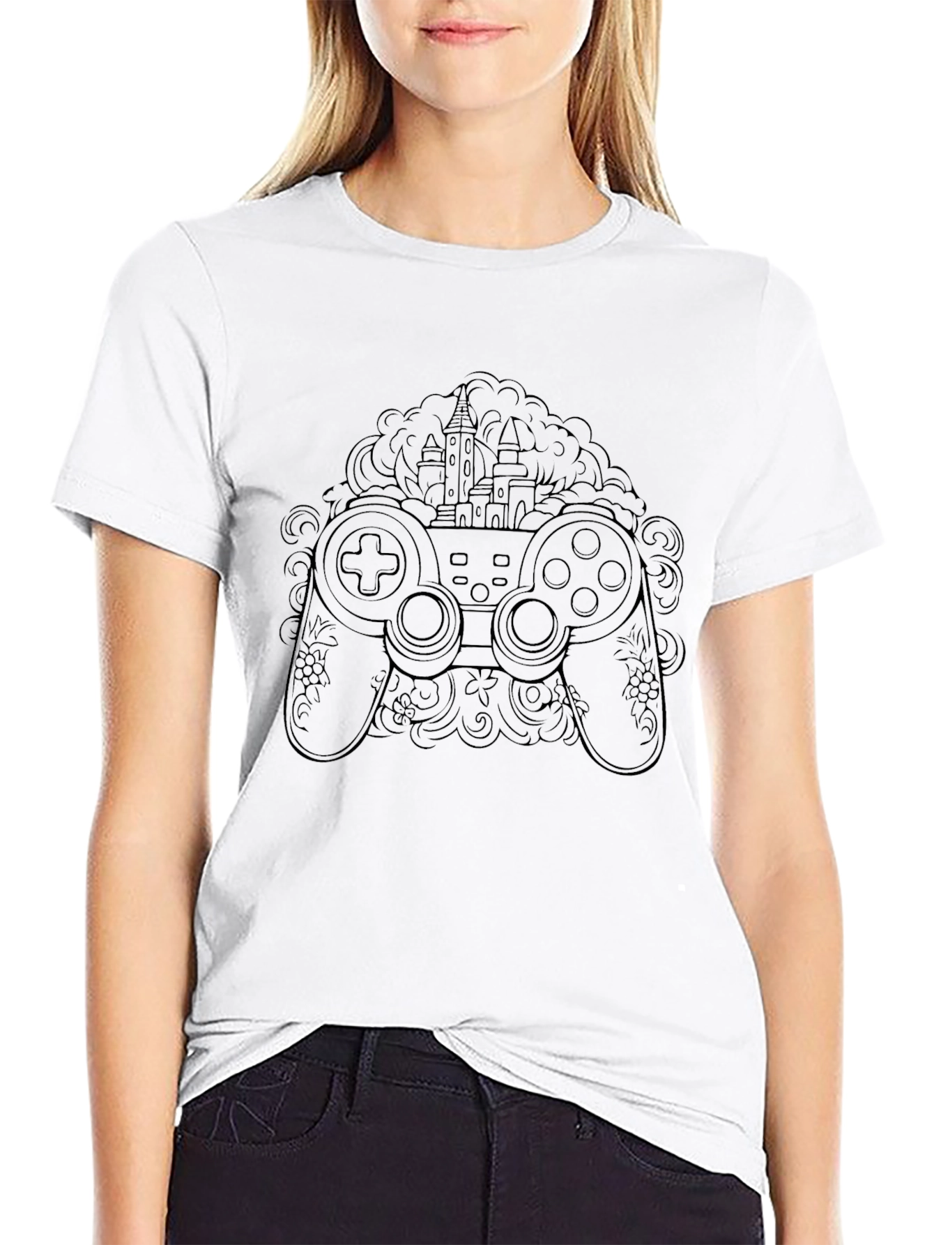 Gaming Castle Controller Black T-Shirt