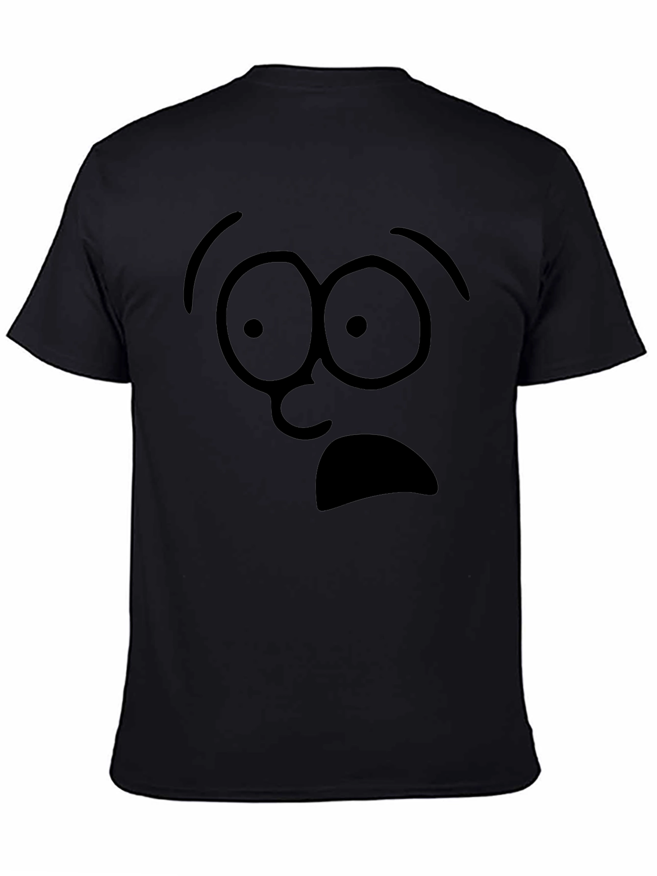 Shocked Face Graphic Tee - Black Cotton T-Shirt