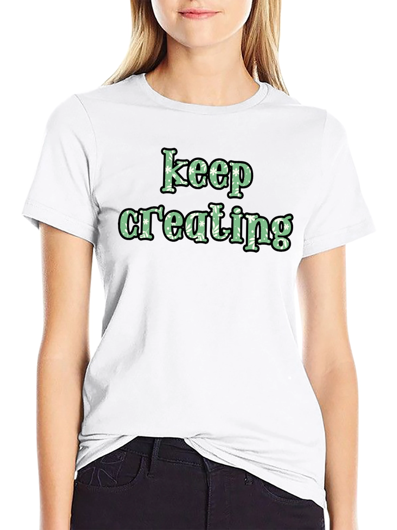 Keep Creating Black Graphic Tee