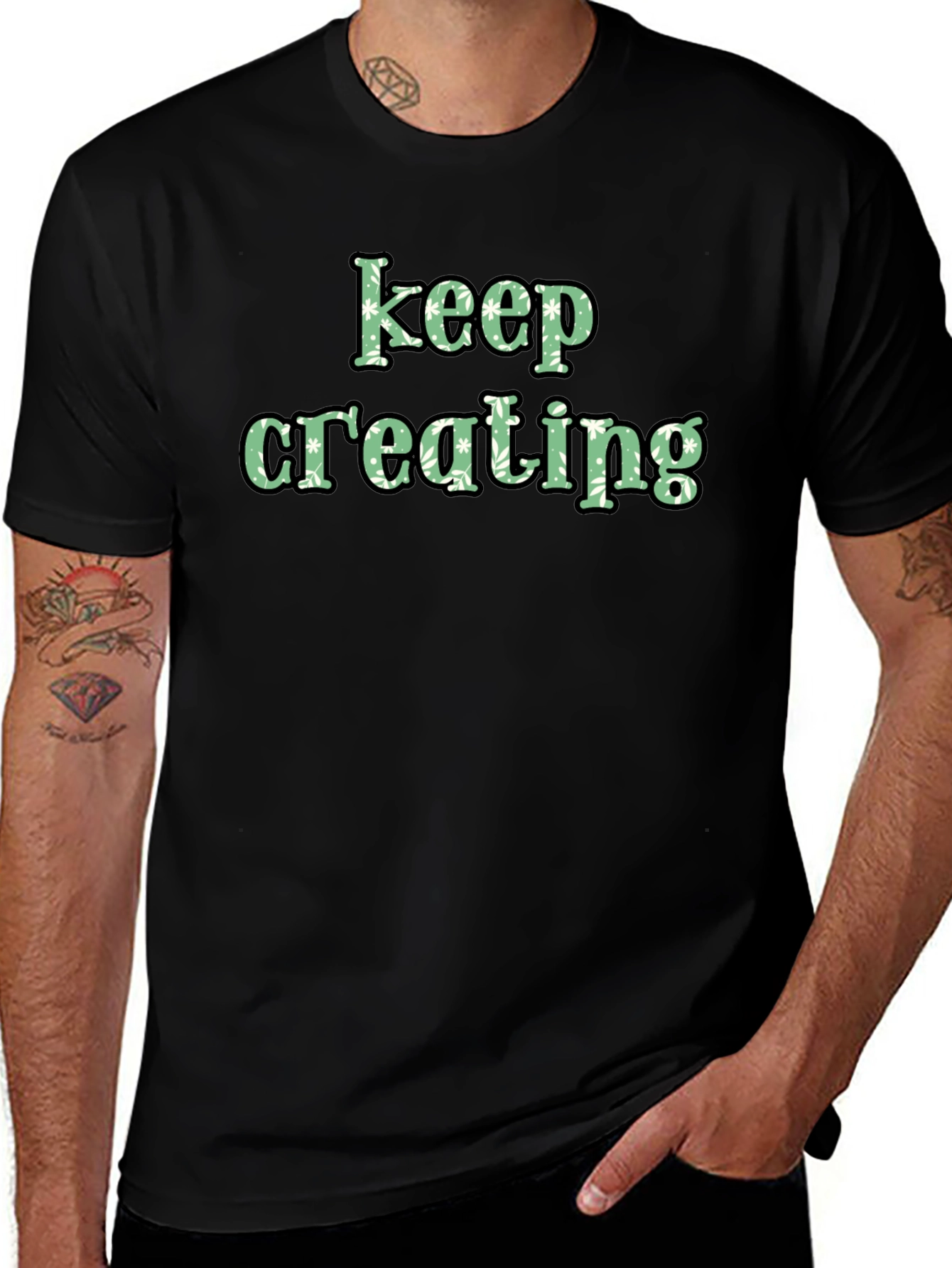 Keep Creating Black Graphic Tee