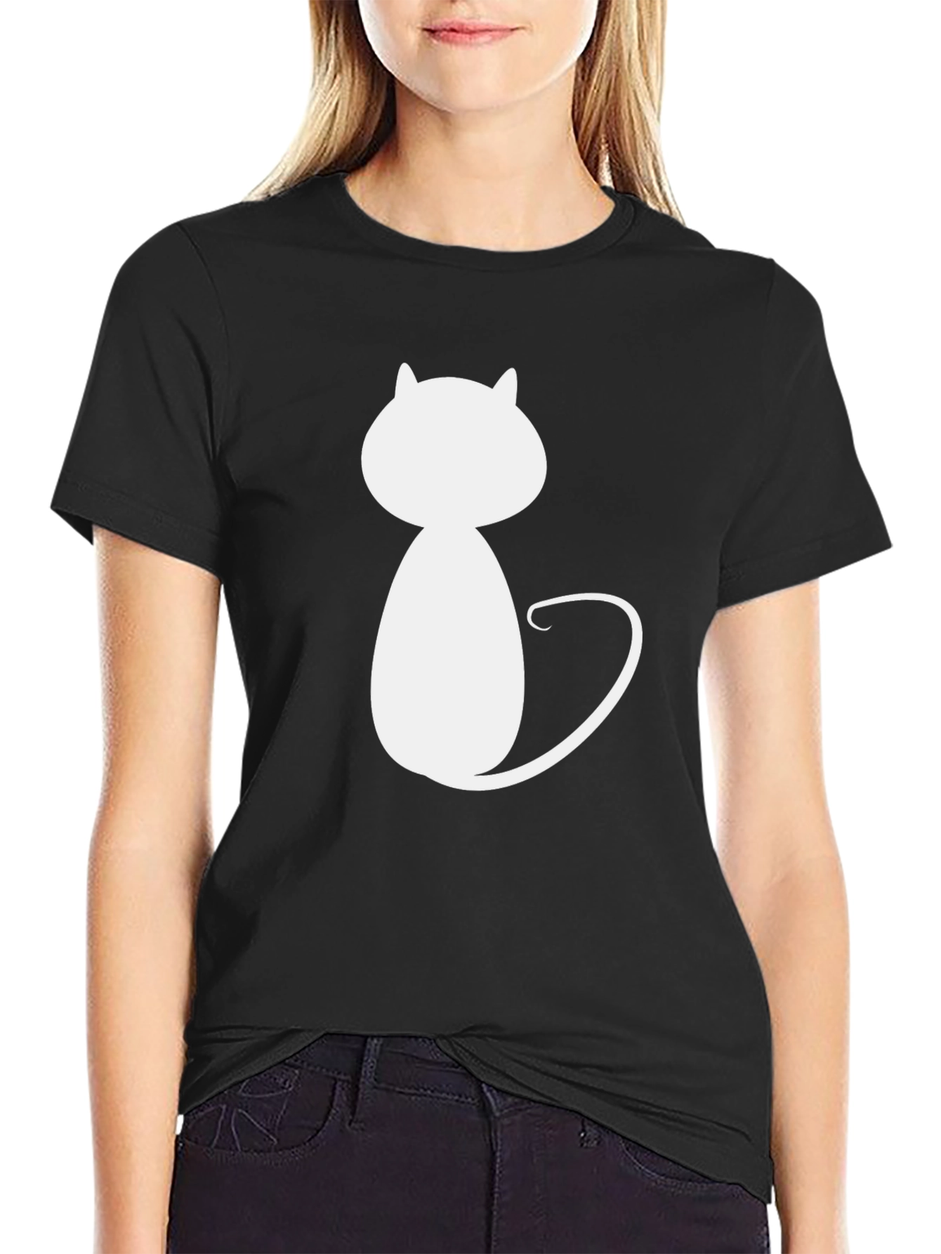 Cool Cat Graphic Tee - Soft Cotton Black T-Shirt