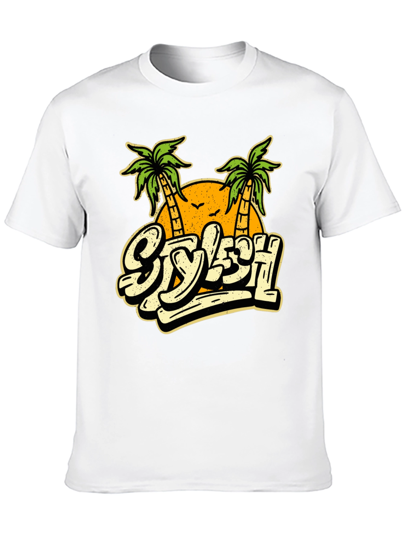 Stylish Palm Tree Graphic T-Shirt - Vacation Vibes