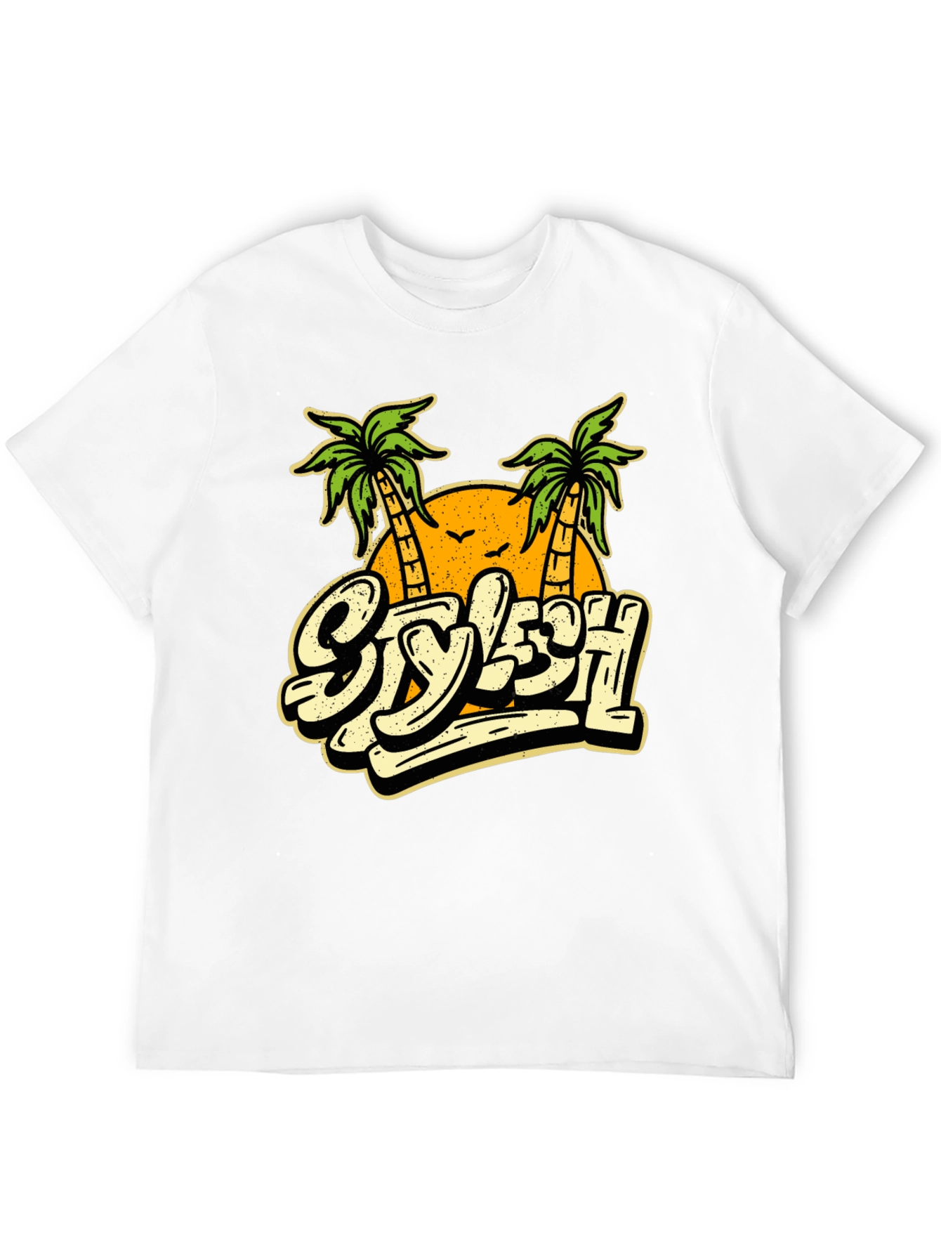 Stylish Palm Tree Graphic T-Shirt - Vacation Vibes