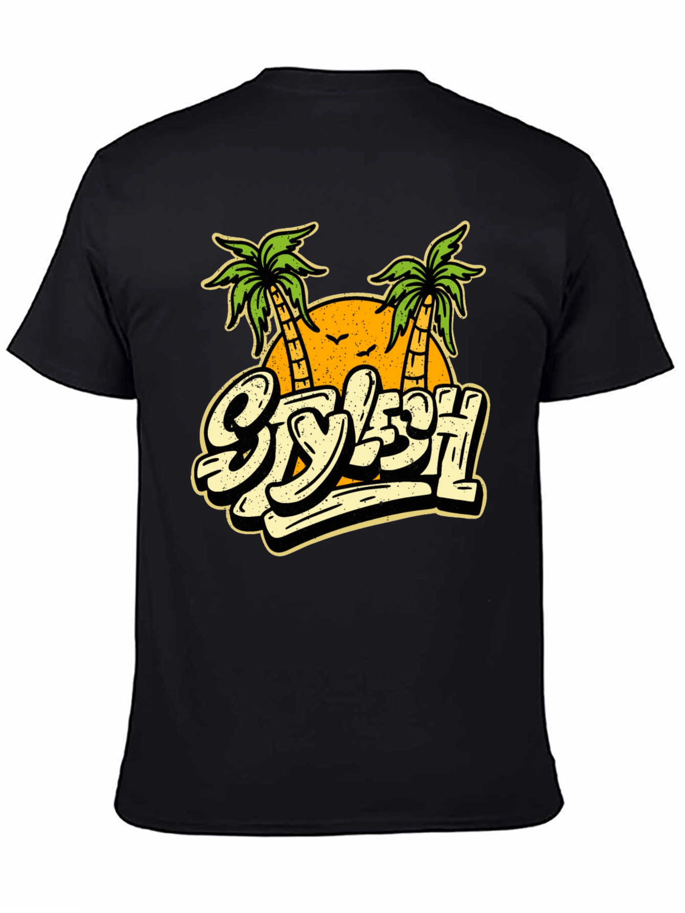 Stylish Palm Tree Graphic T-Shirt - Vacation Vibes