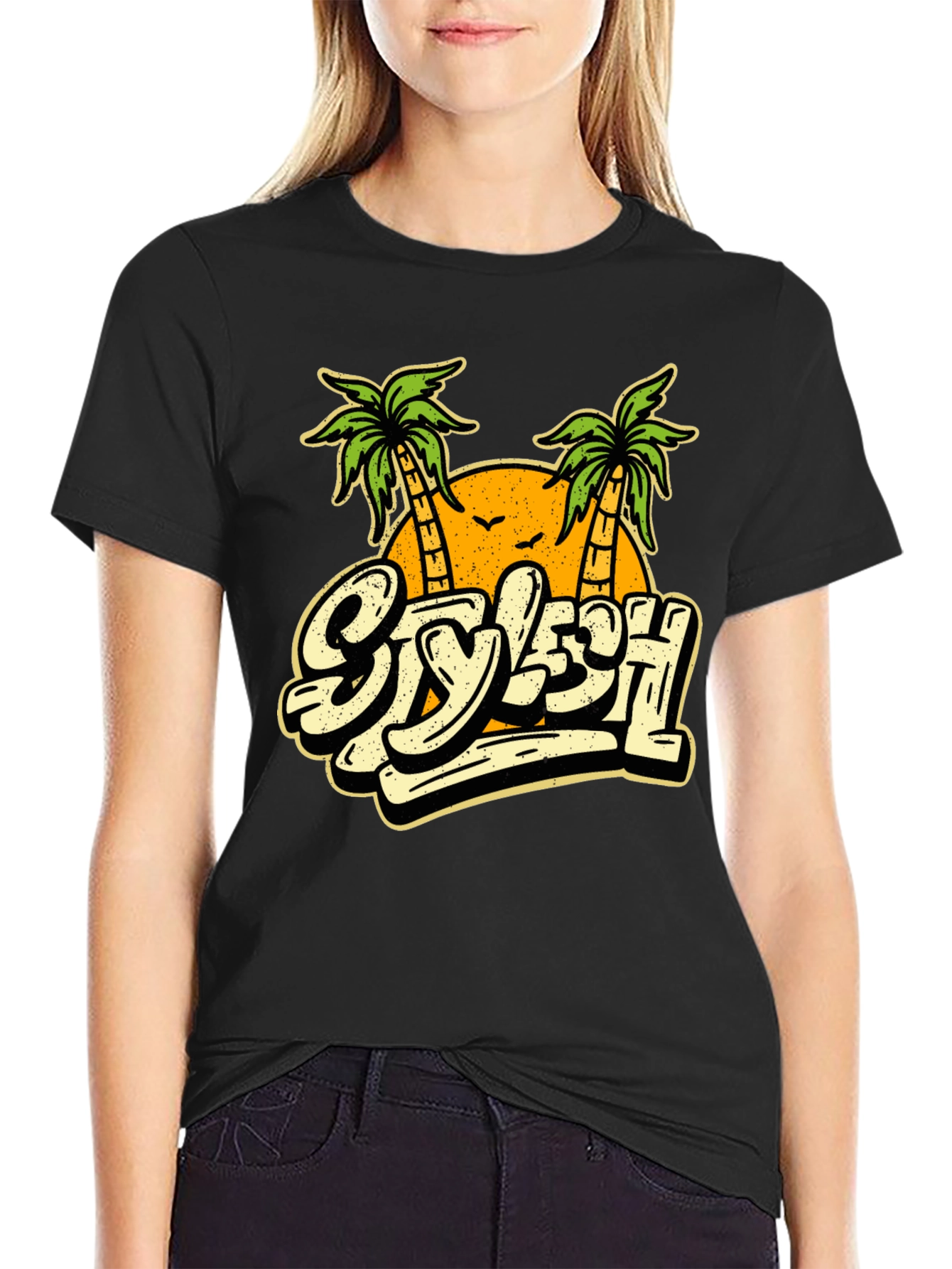 Stylish Palm Tree Graphic T-Shirt - Vacation Vibes