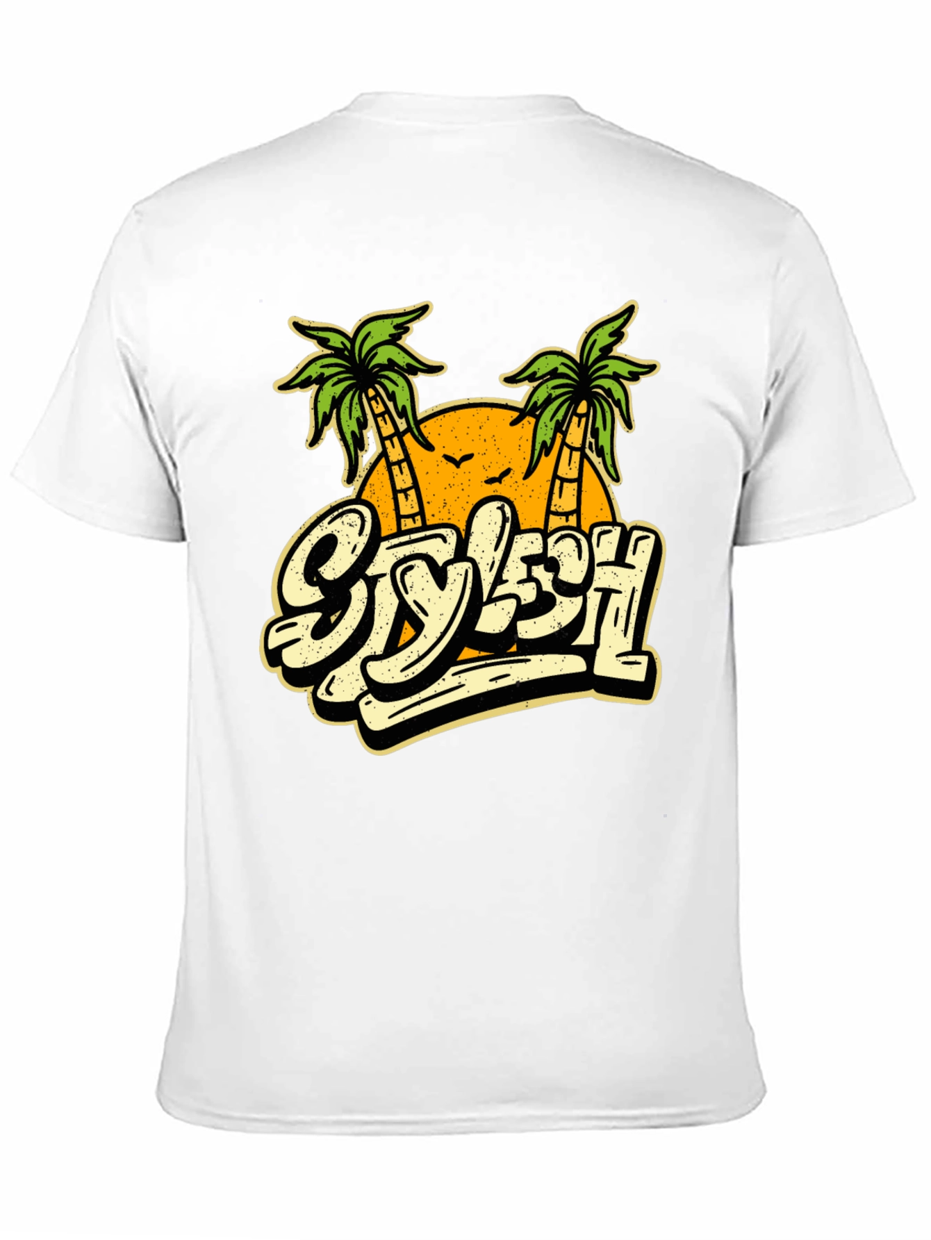 Stylish Palm Tree Graphic T-Shirt - Vacation Vibes