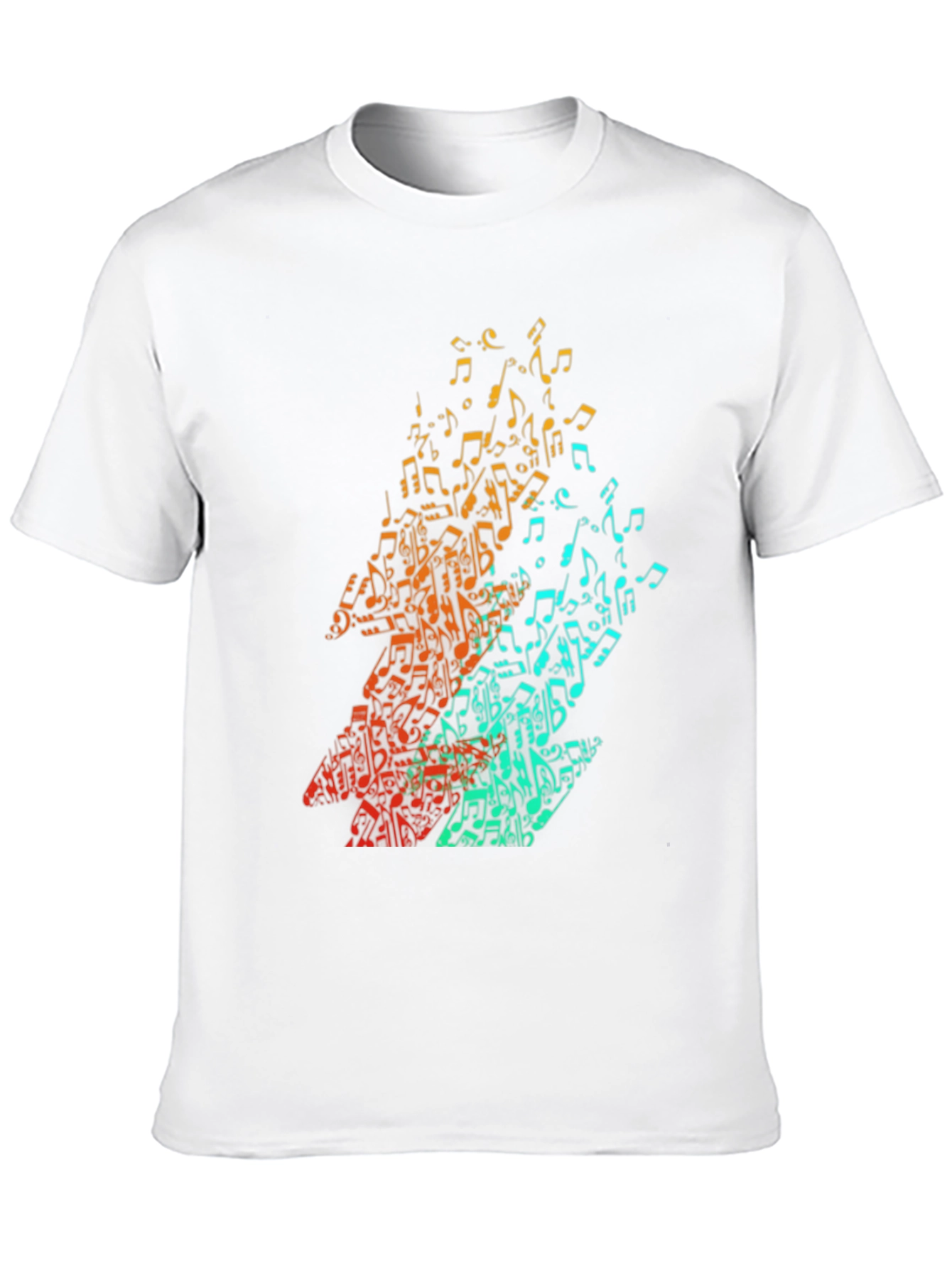 Music Notes Graphic Print Black T-Shirt