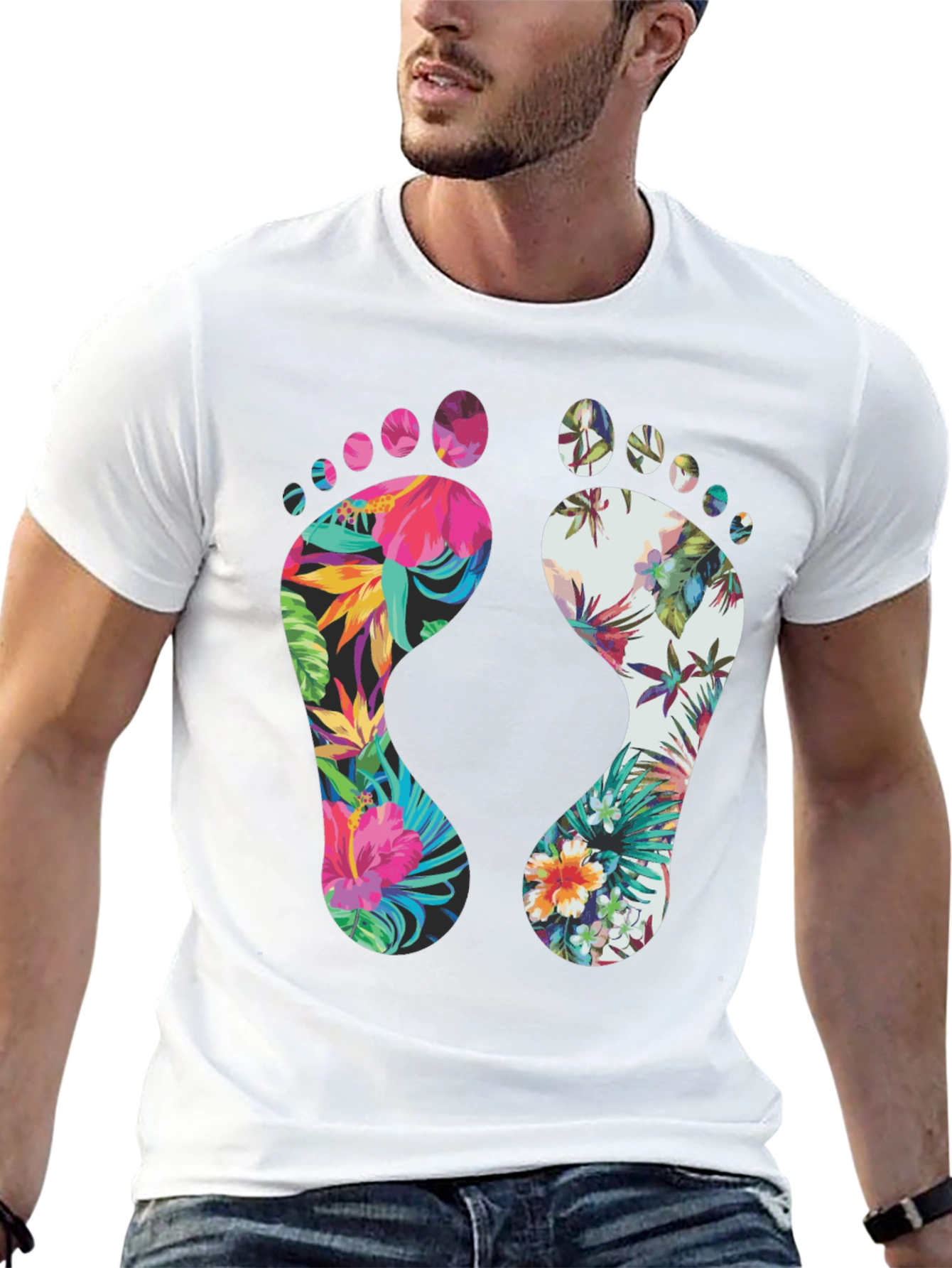 Tropical Footprint Graphic Tee