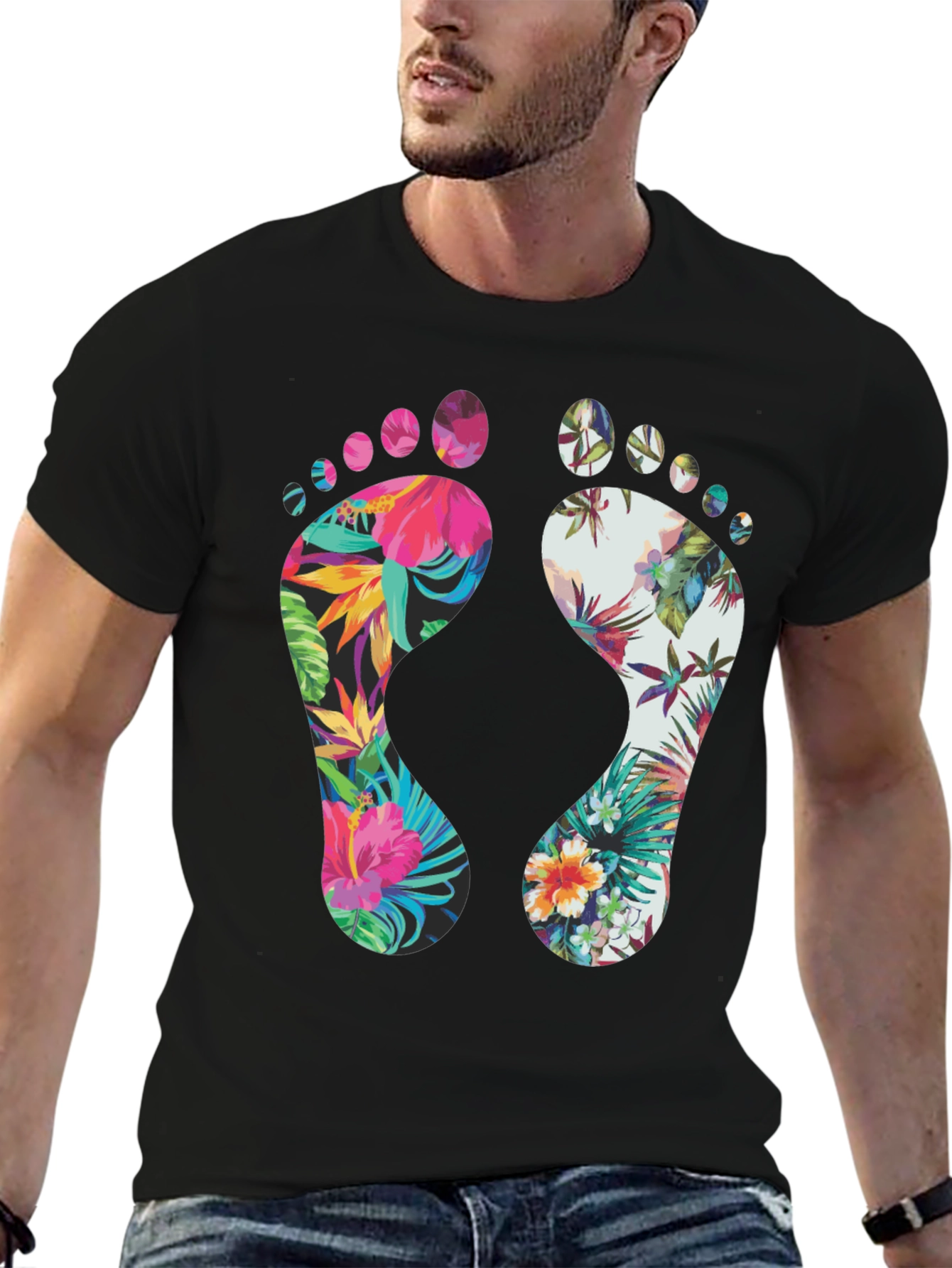 Tropical Footprint Graphic Tee