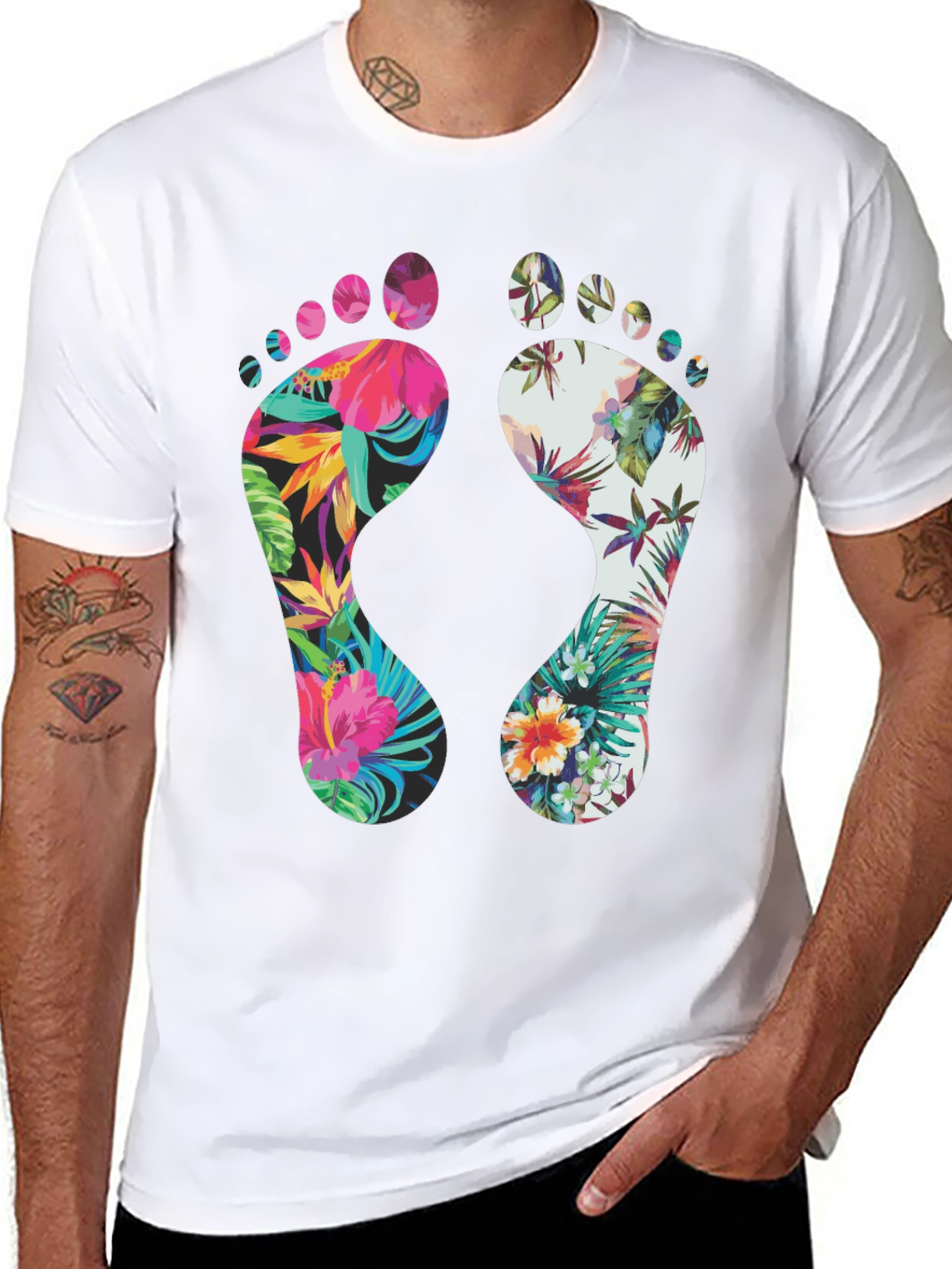 Tropical Footprint Graphic Tee