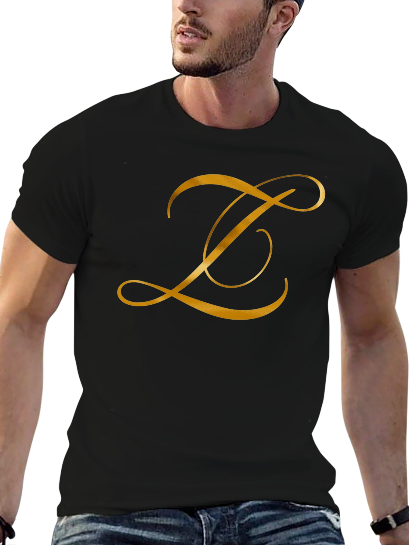 Elegant Letter Z Black T-Shirt