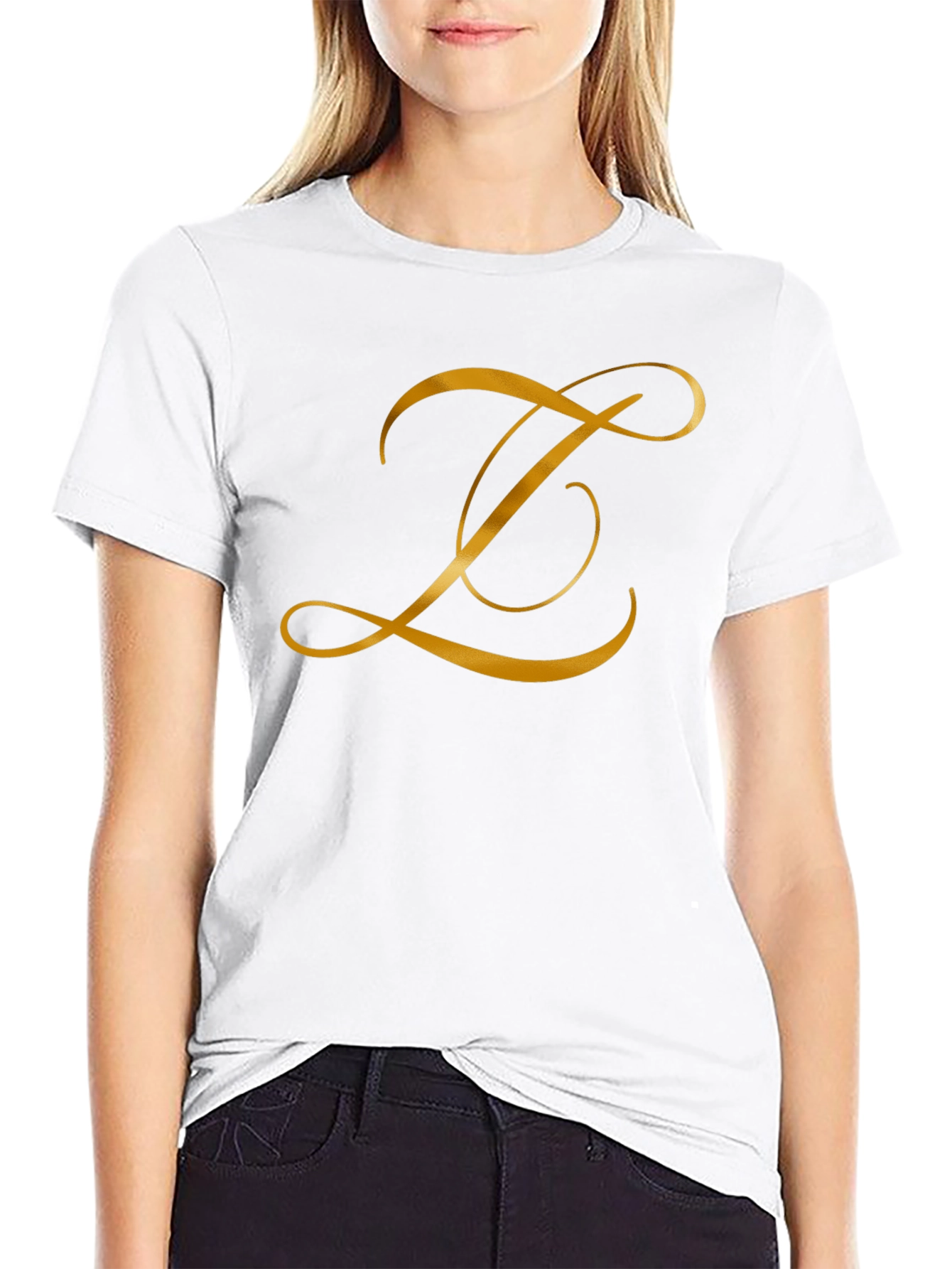 Elegant Letter Z Black T-Shirt