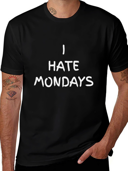 I Hate Mondays Graphic T-Shirt - Black Casual Tee