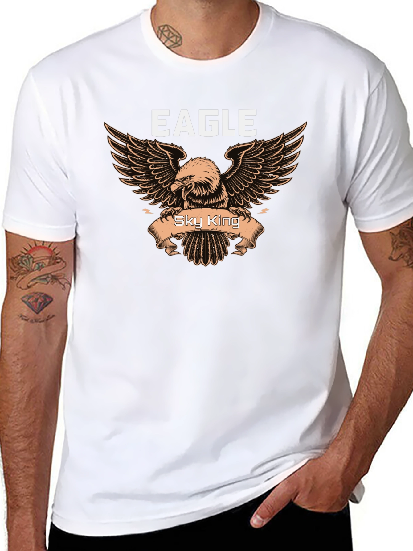 Eagle Sky King Graphic Black T-Shirt