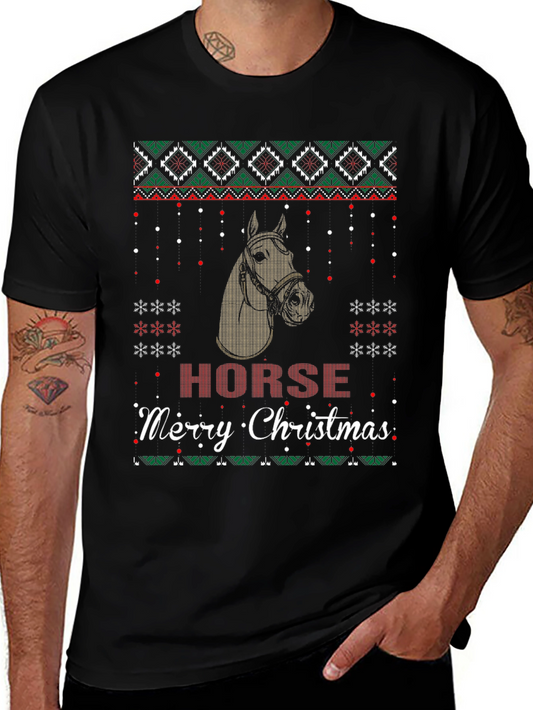 Horse Merry Christmas Ugly Sweater T-Shirt