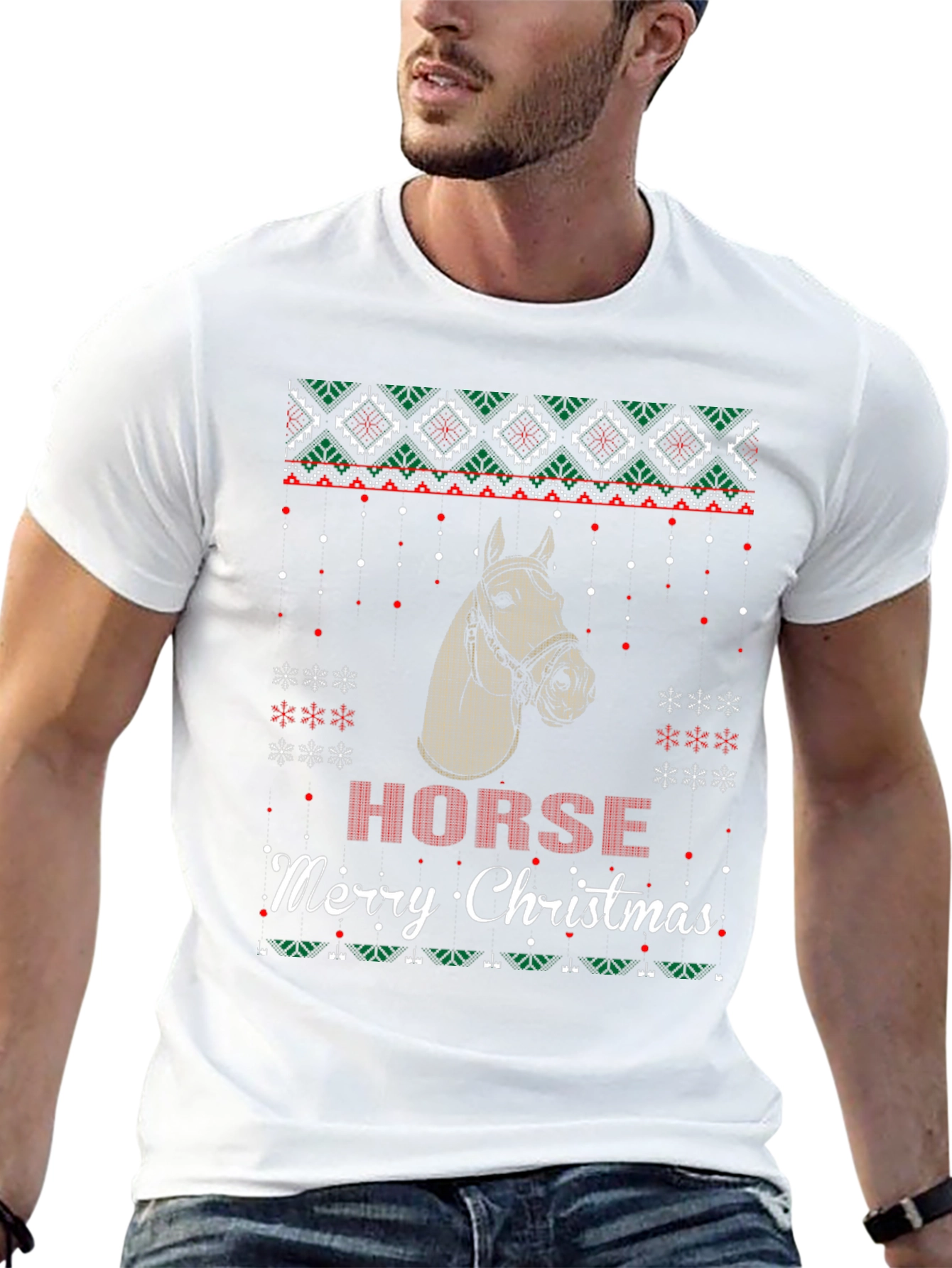 Horse Merry Christmas Ugly Sweater T-Shirt