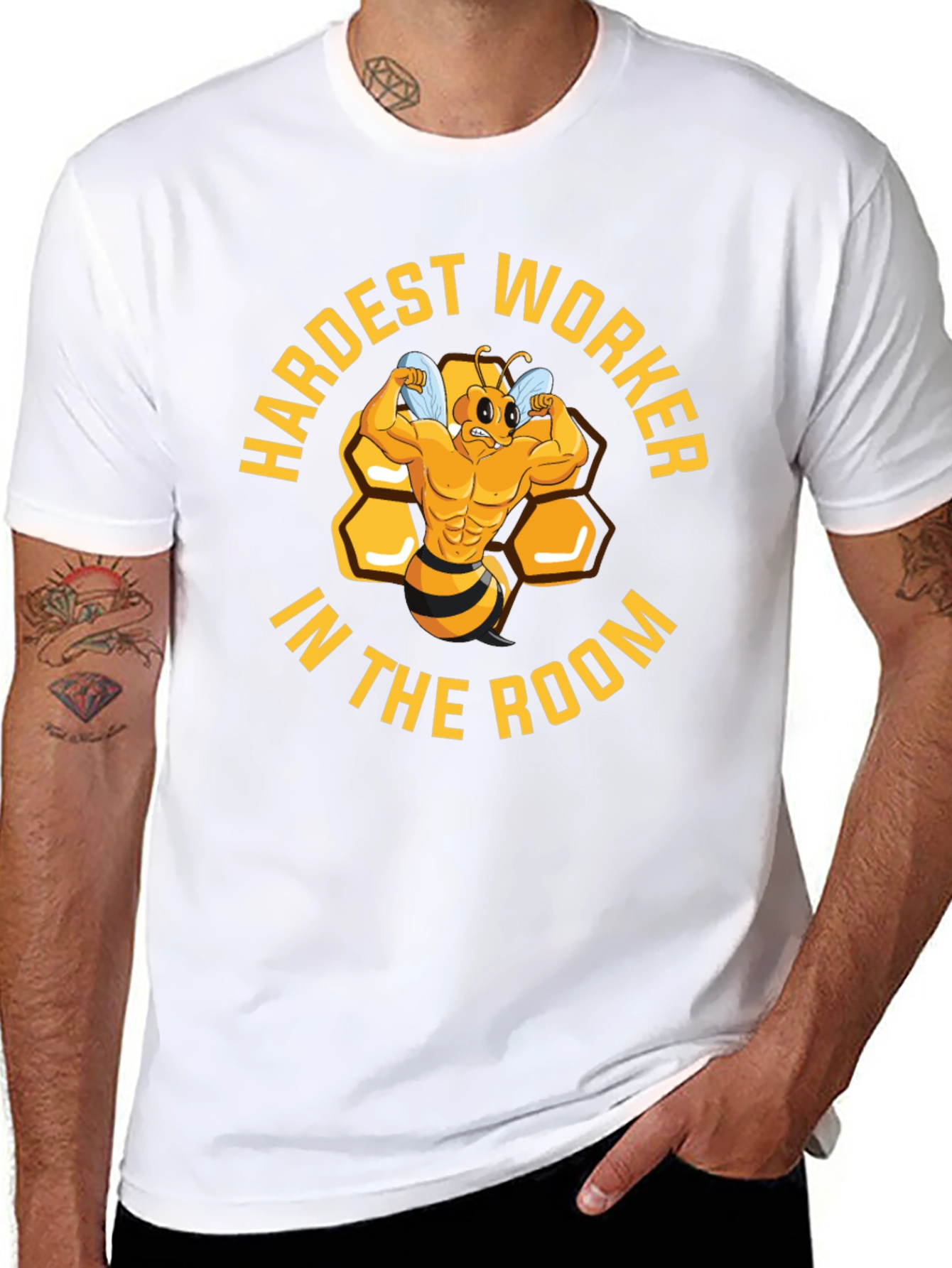 Hardest Worker Bee Muscle T-Shirt