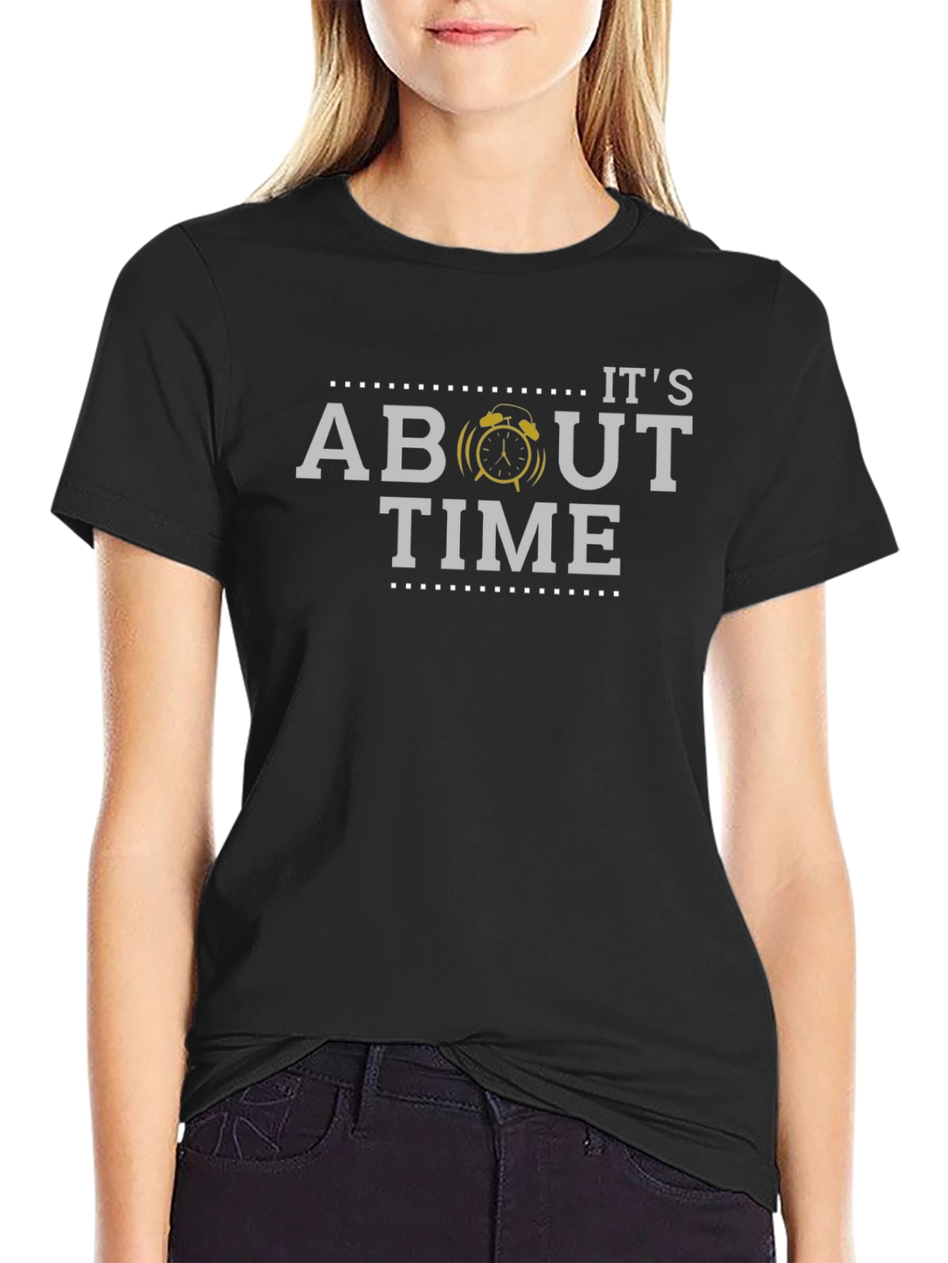 Its About Time Graphic Tee - Black Cotton Blend