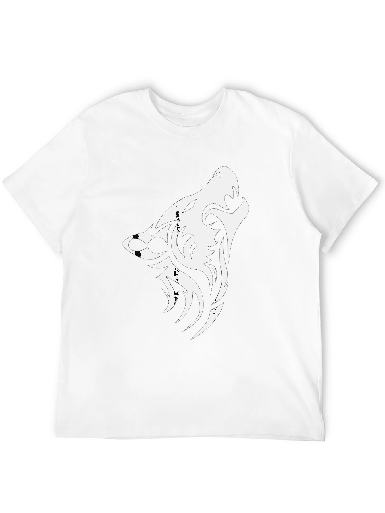 Tribal Wolf Graphic Black Tee
