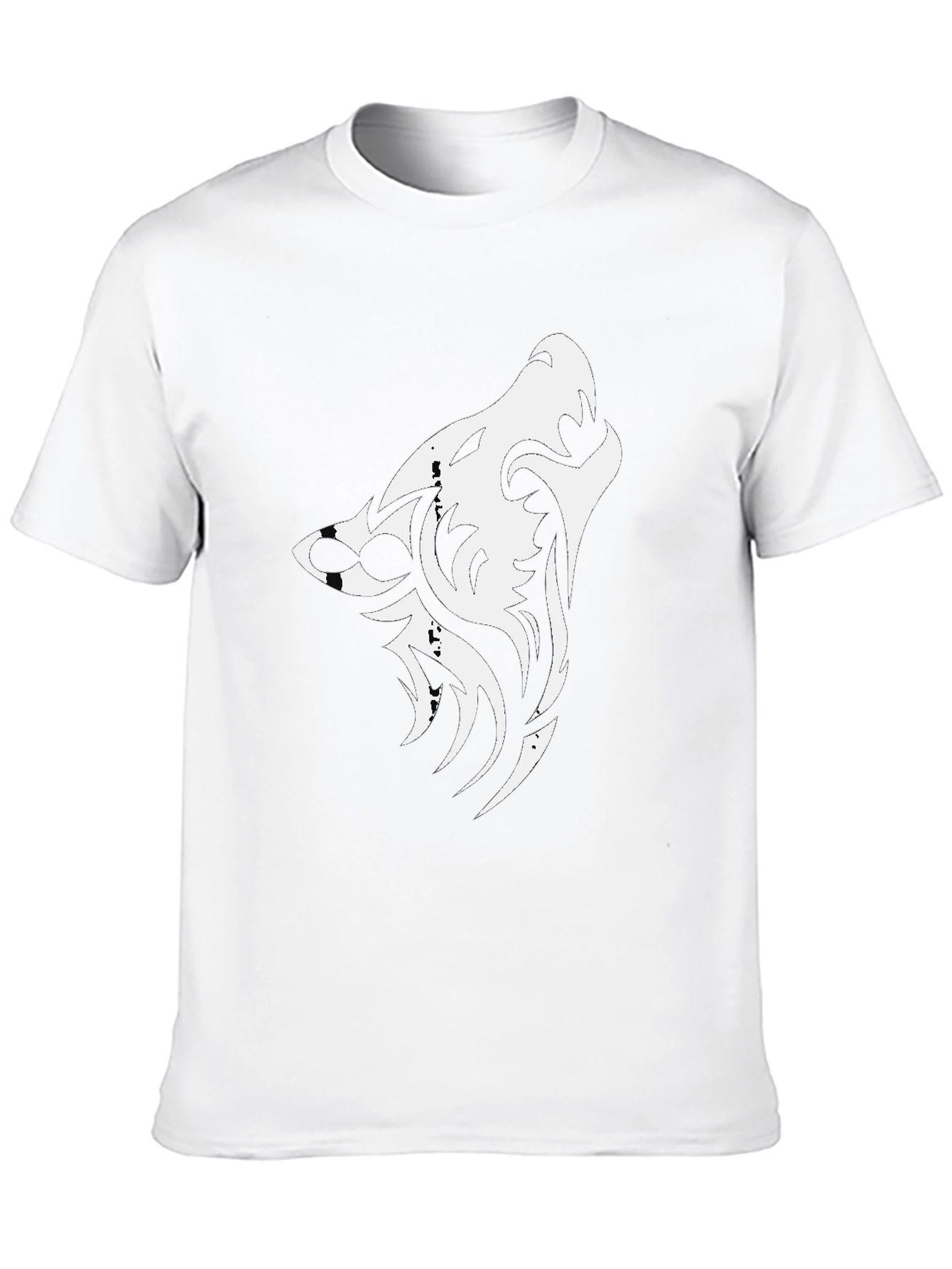 Tribal Wolf Graphic Black Tee