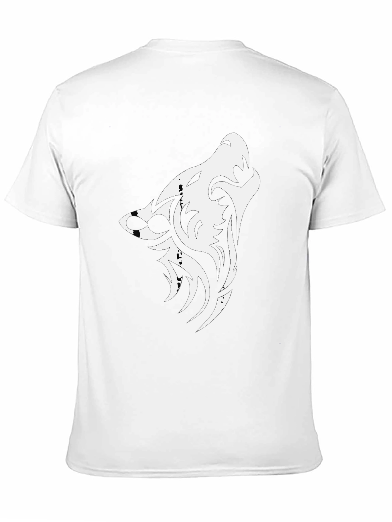 Tribal Wolf Graphic Black Tee
