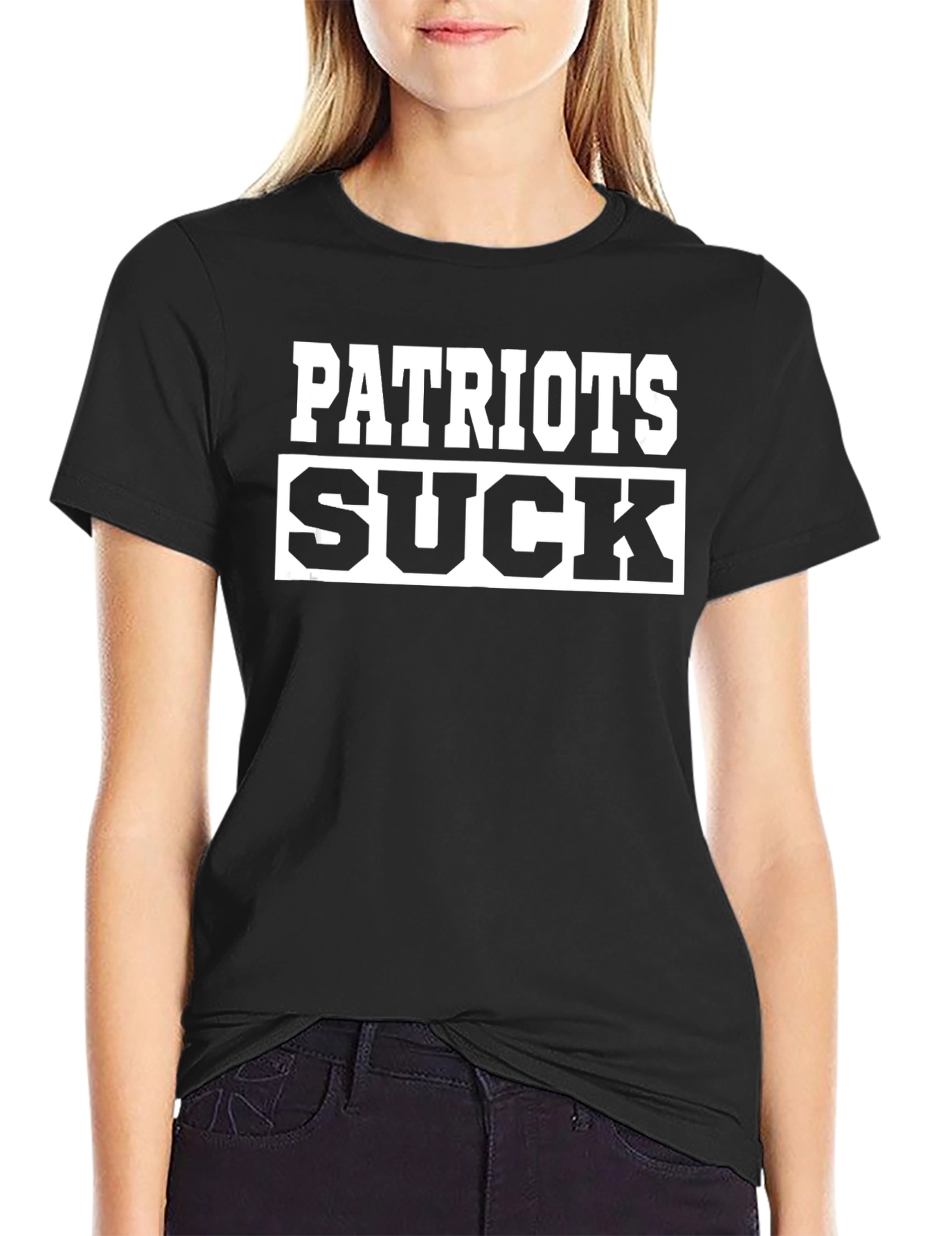 Patriots Suck Graphic T-Shirt Anti-Fan Novelty Tee