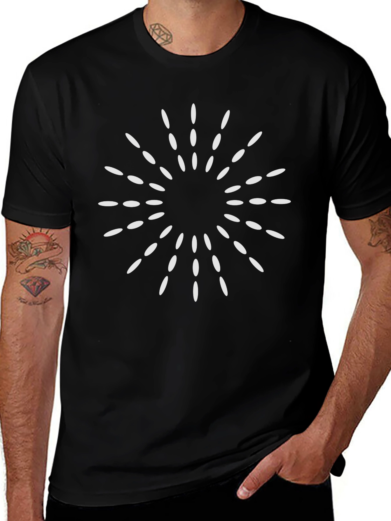 Starburst Graphic Print Black T-Shirt