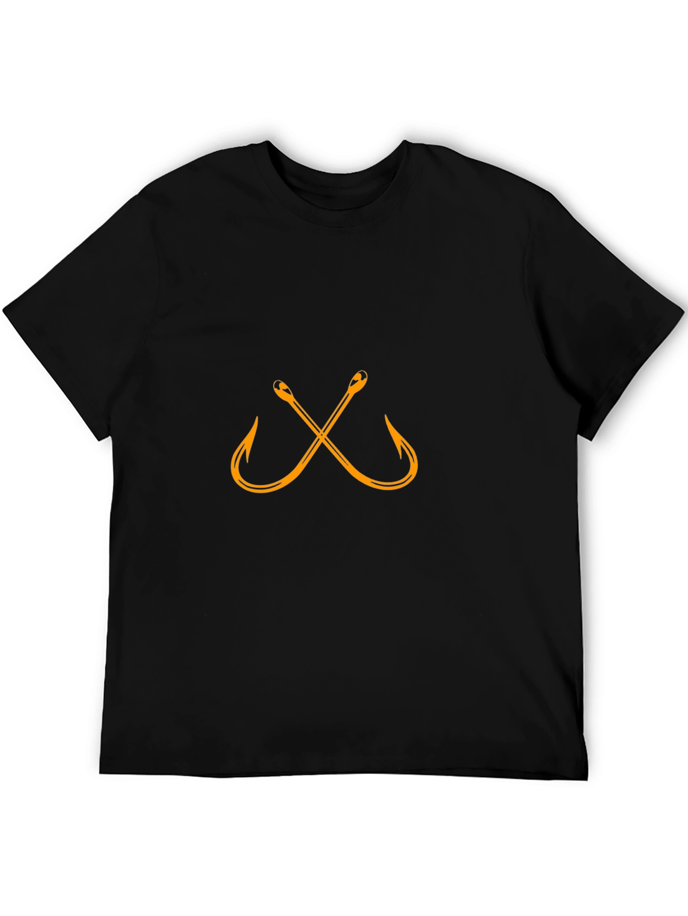 Fishing Hook Graphic T-Shirt - Black Cotton Tee