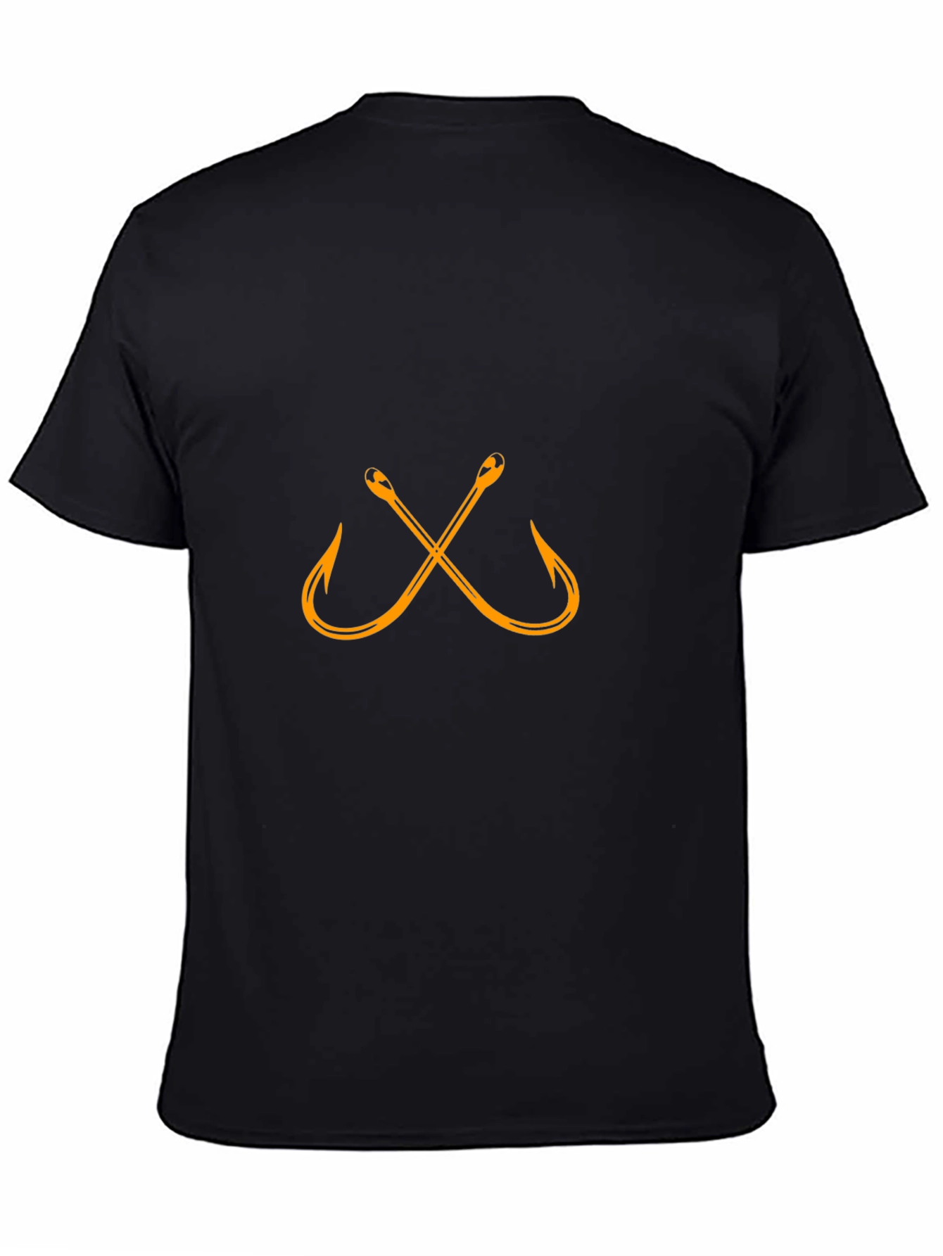 Fishing Hook Graphic T-Shirt - Black Cotton Tee