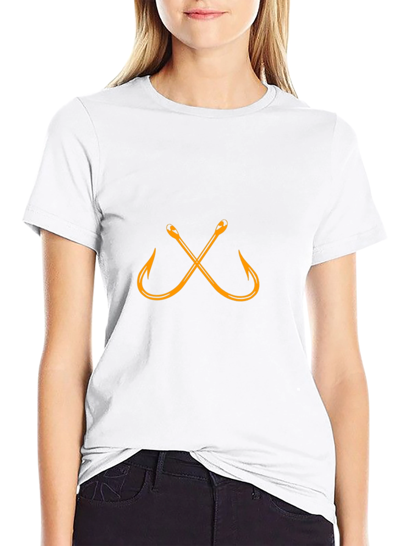 Fishing Hook Graphic T-Shirt - Black Cotton Tee