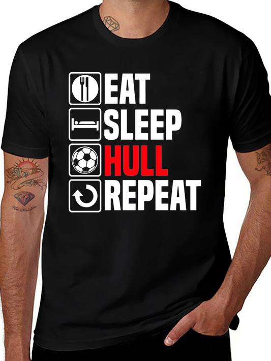 Eat Sleep Hull Repeat Black T-Shirt