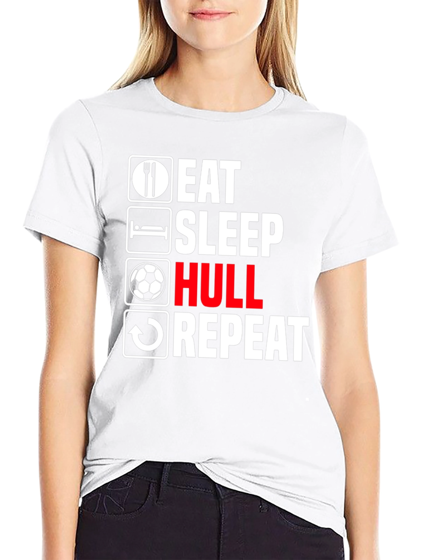Eat Sleep Hull Repeat Black T-Shirt