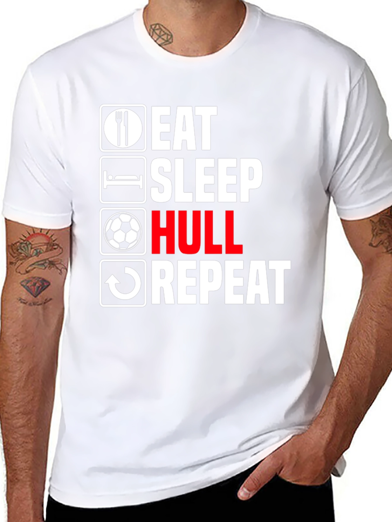 Eat Sleep Hull Repeat Black T-Shirt