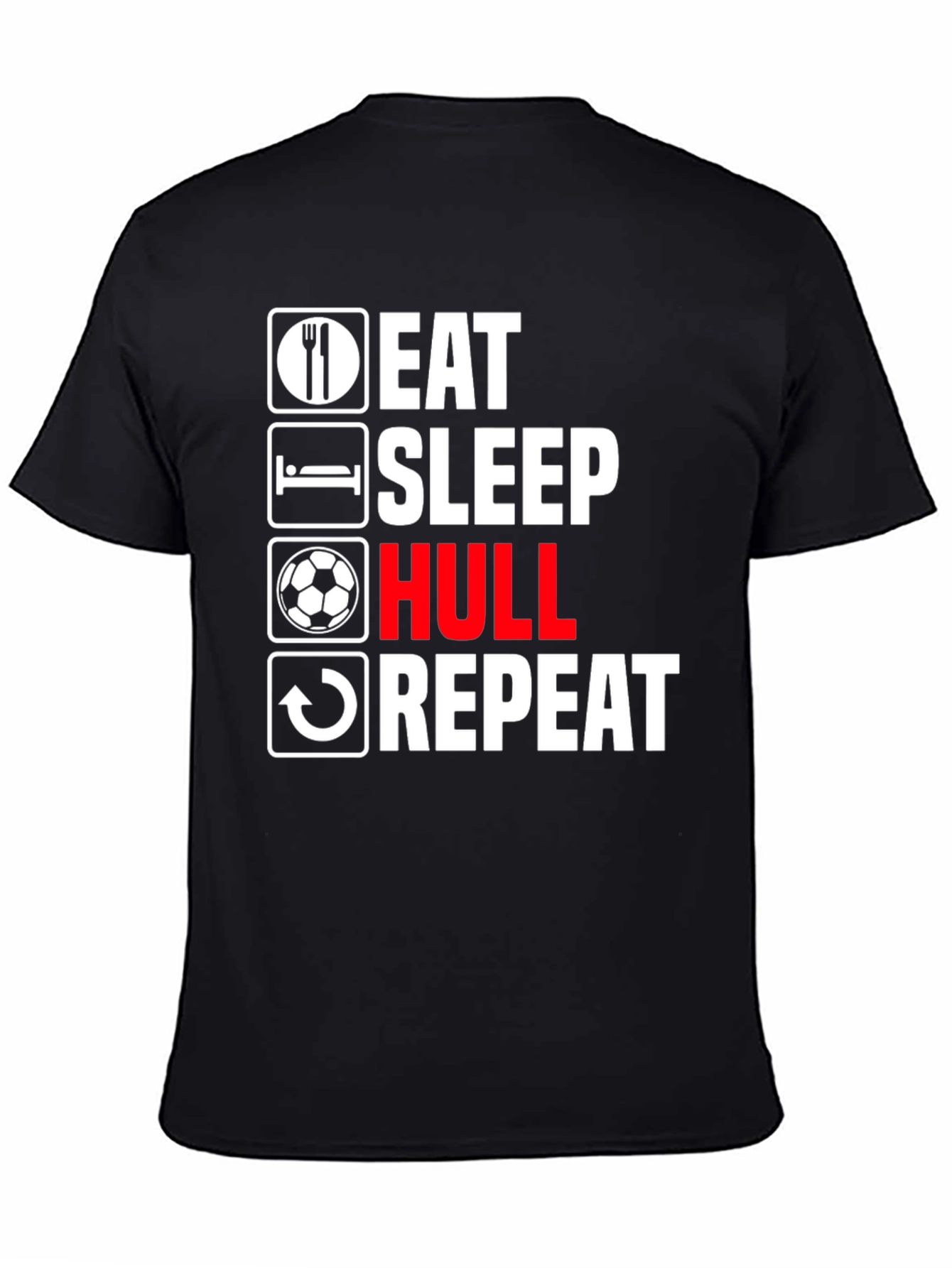 Eat Sleep Hull Repeat Black T-Shirt