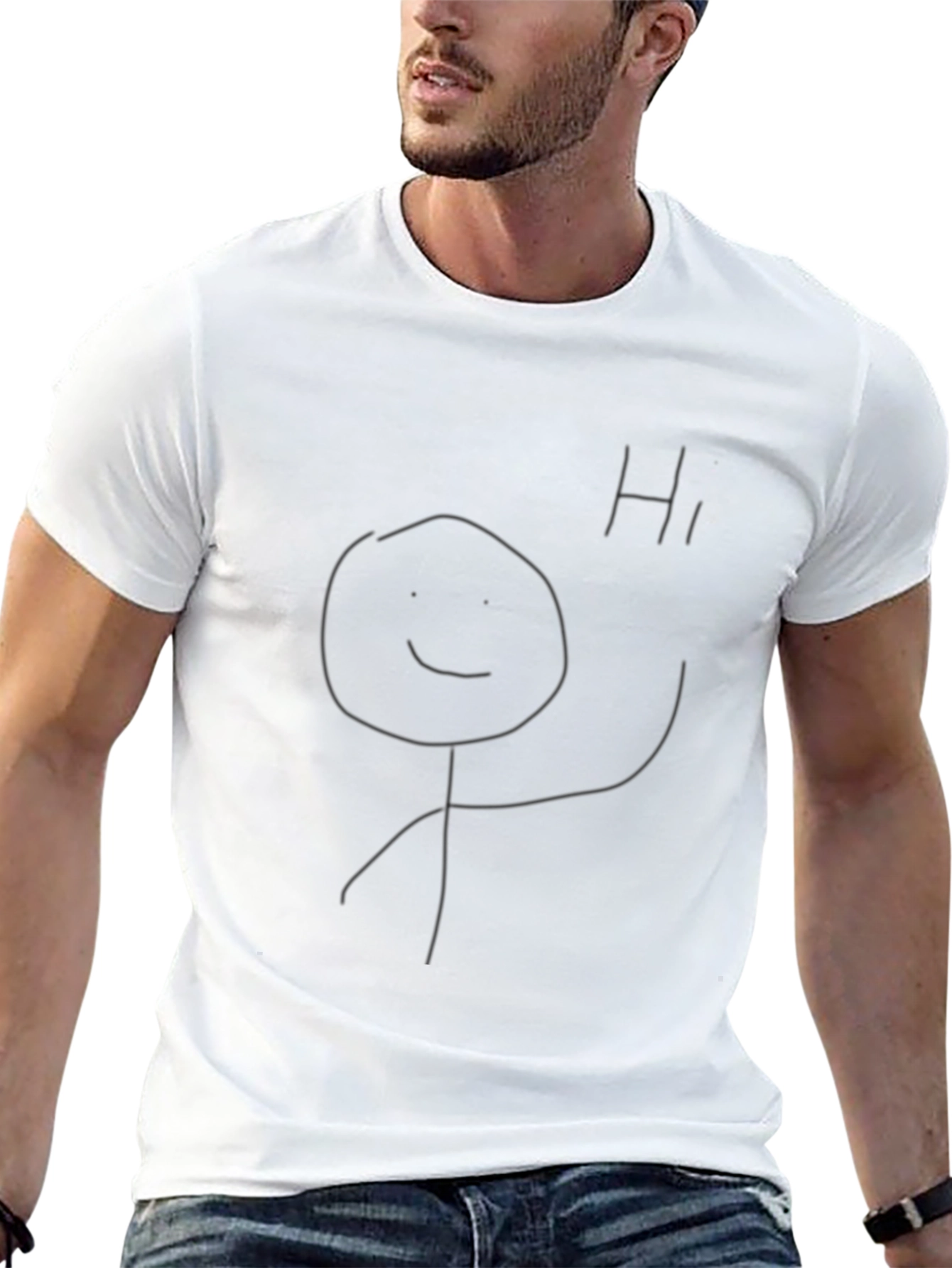 Funny Stick Figure T-Shirt - Black Tee