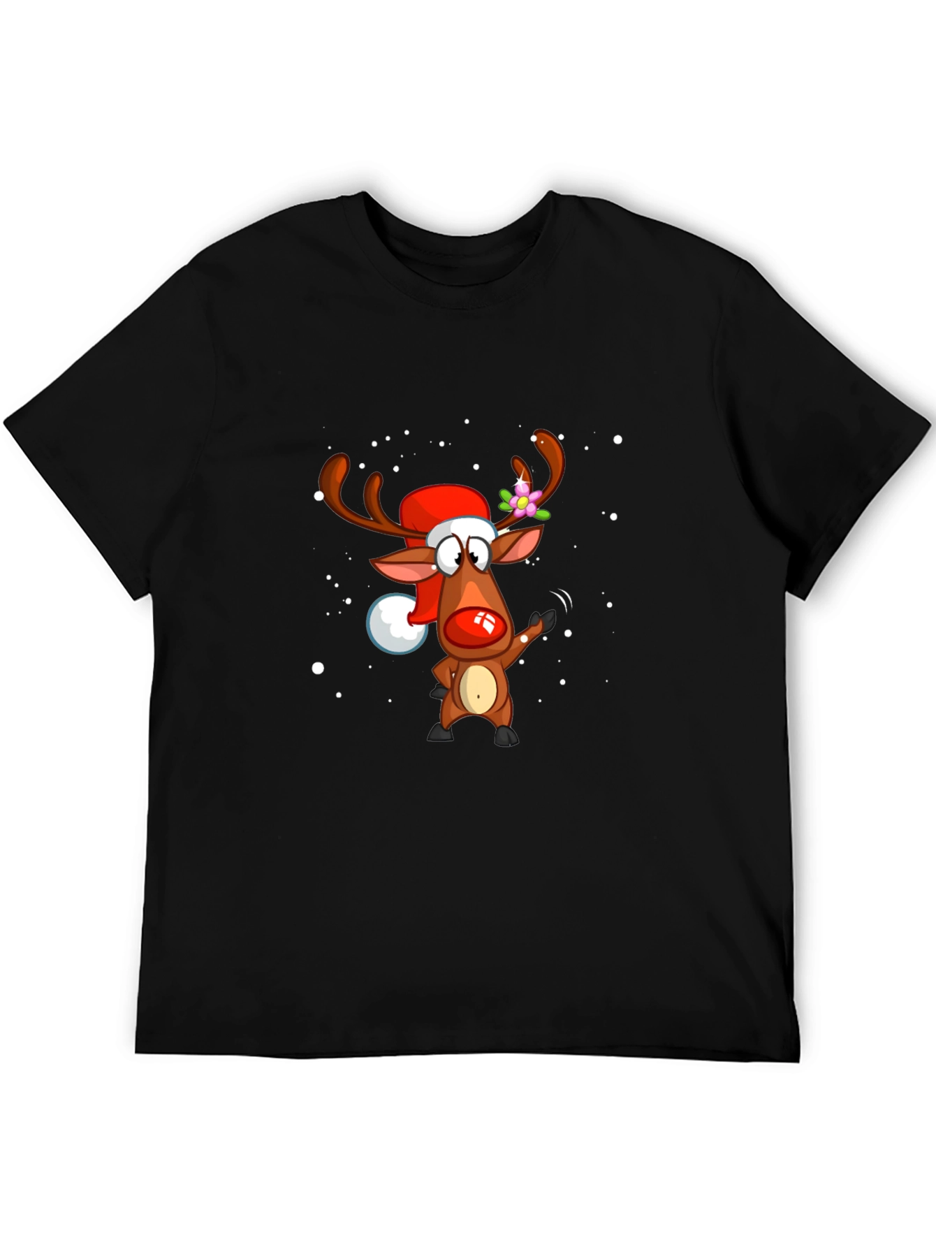 Festive Reindeer Graphic Tee - Holiday Cheer!