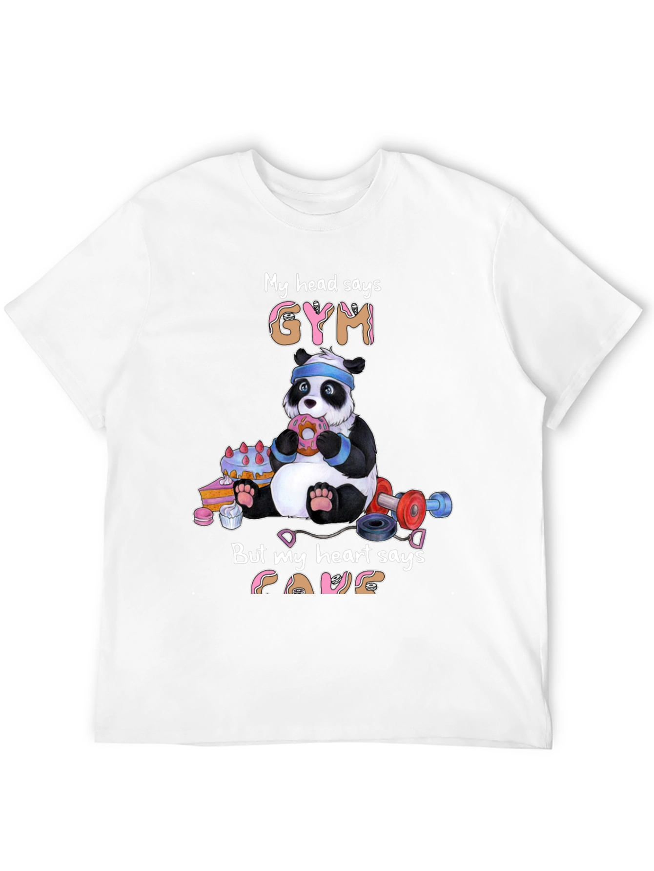 Funny Panda Gym & Cake T-Shirt