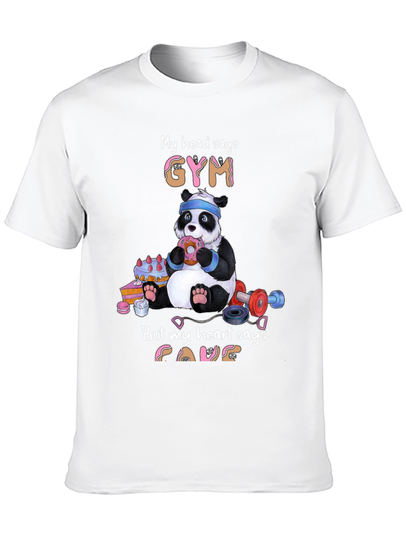 Funny Panda Gym & Cake T-Shirt