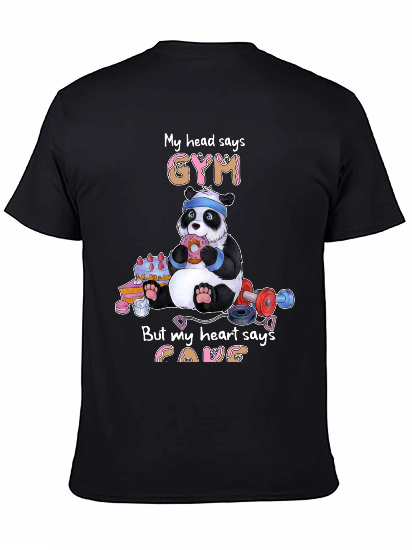 Funny Panda Gym & Cake T-Shirt