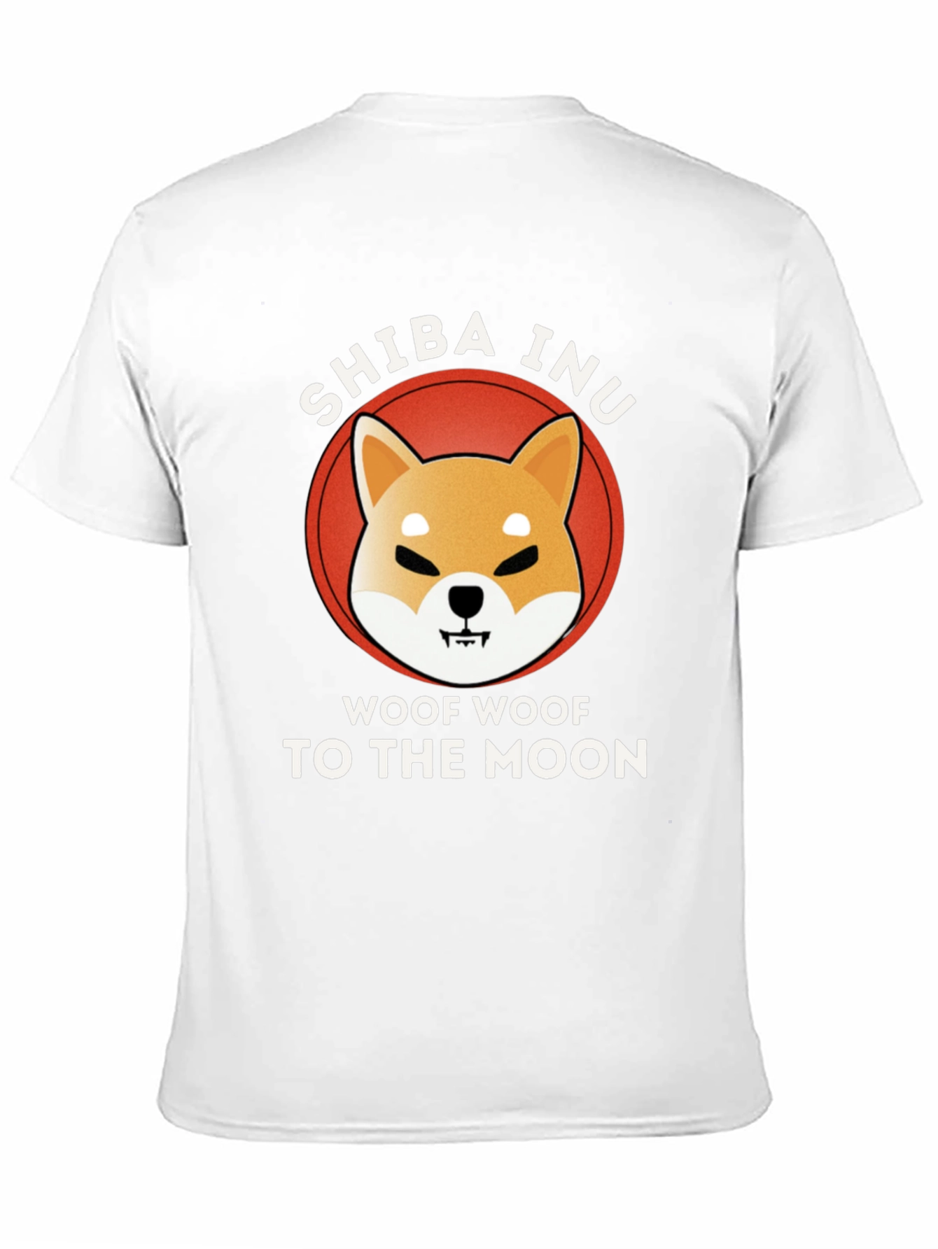 Shiba Inu Woof Moon Black T-Shirt