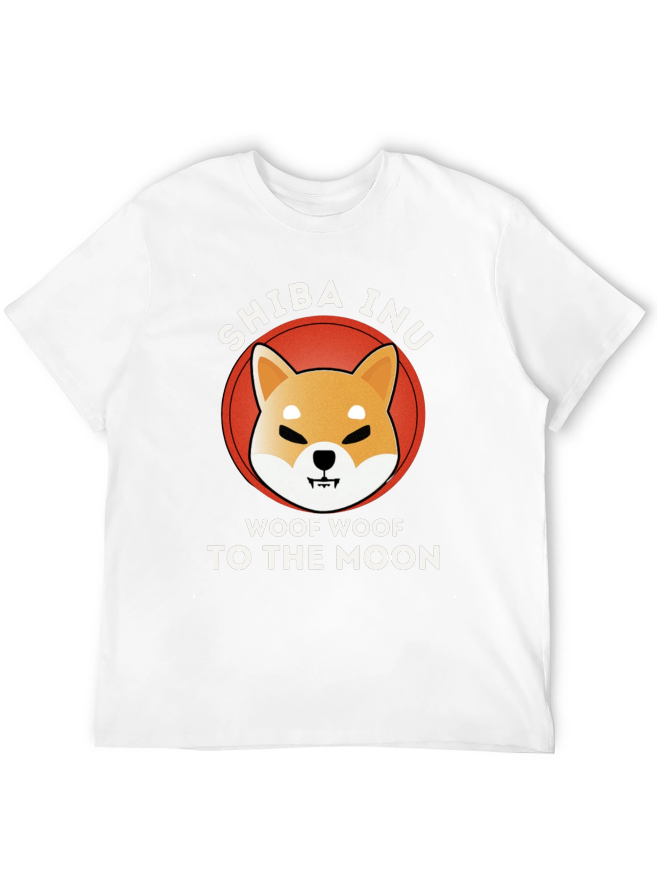 Shiba Inu Woof Moon Black T-Shirt
