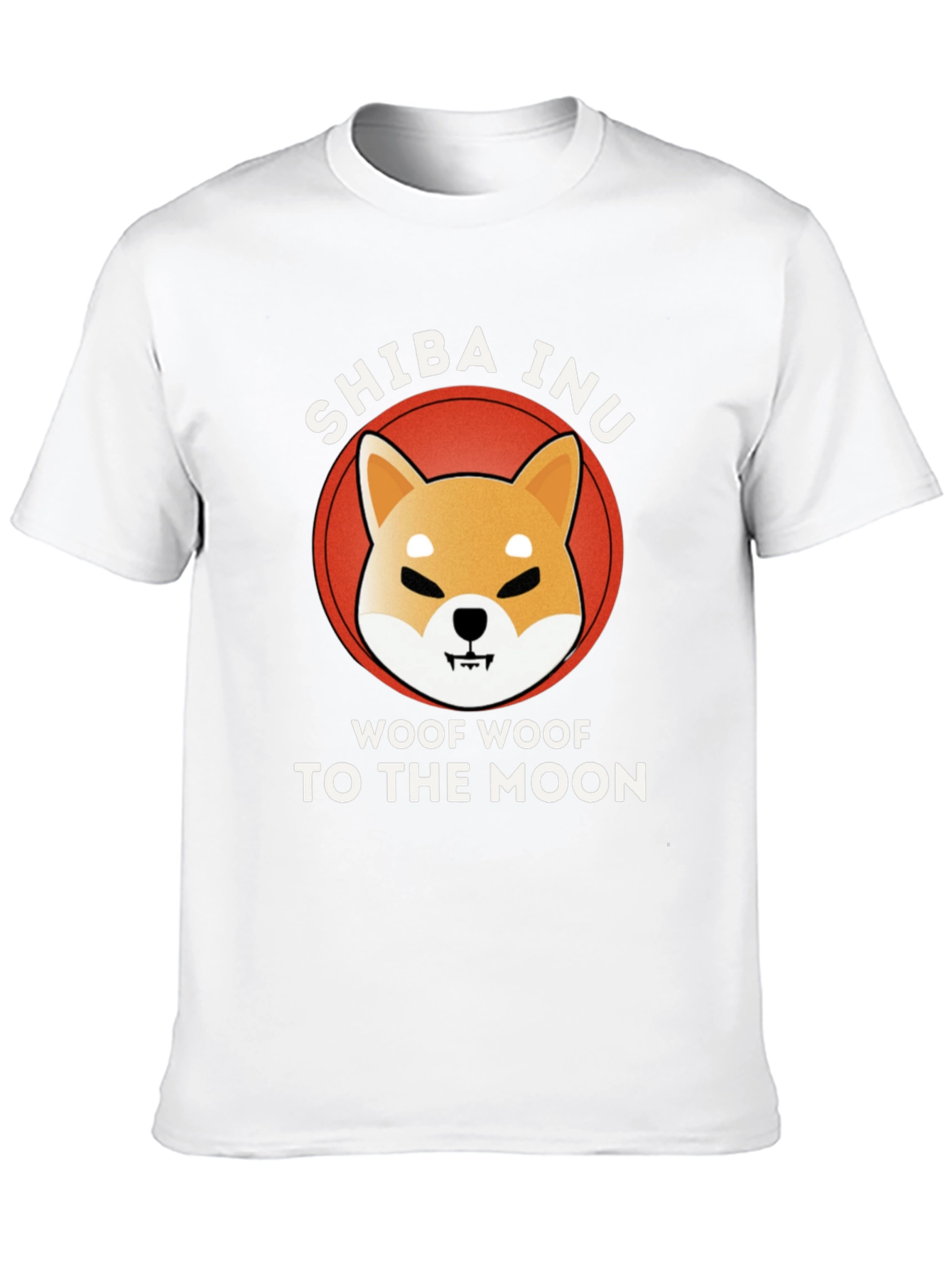 Shiba Inu Woof Moon Black T-Shirt