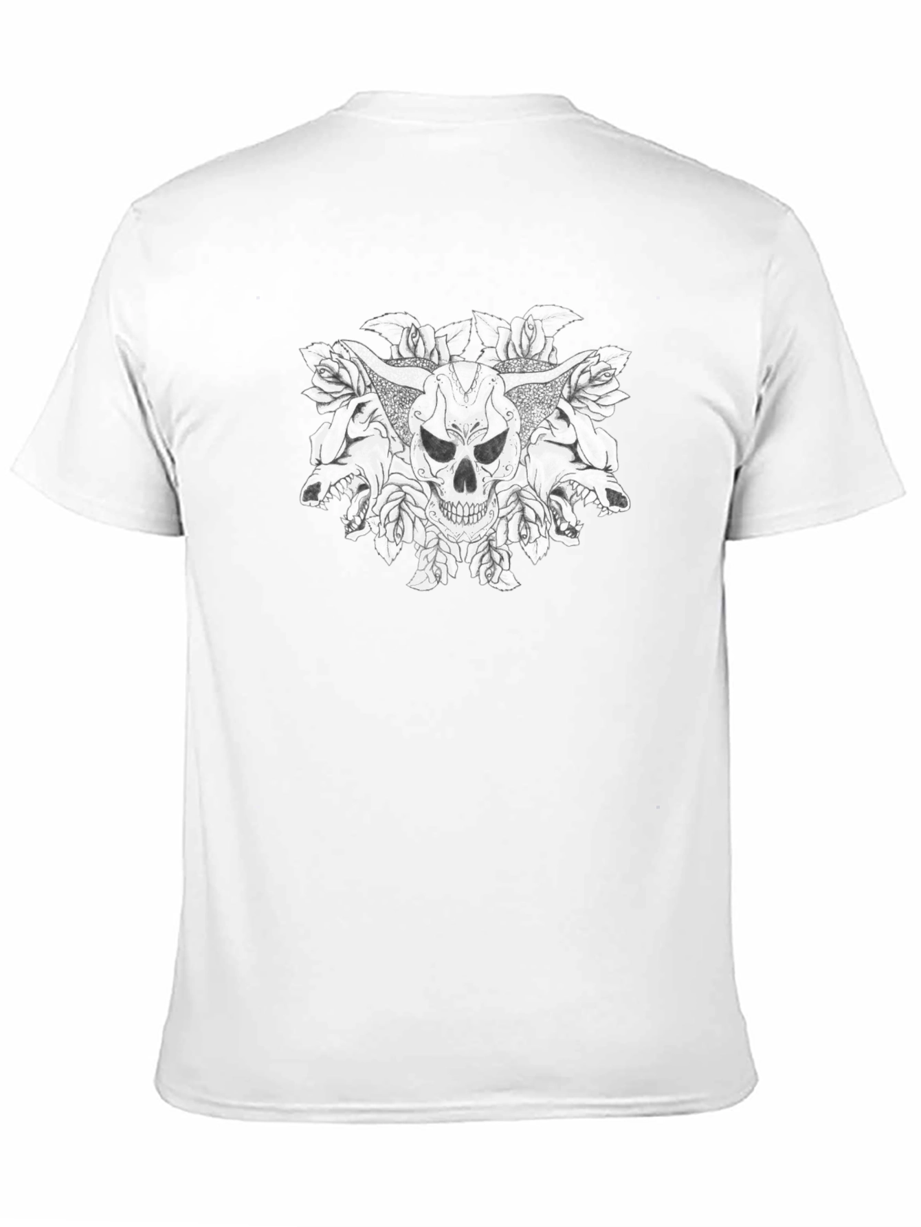 Skull & Roses Graphic Tee - Bold Black T-Shirt