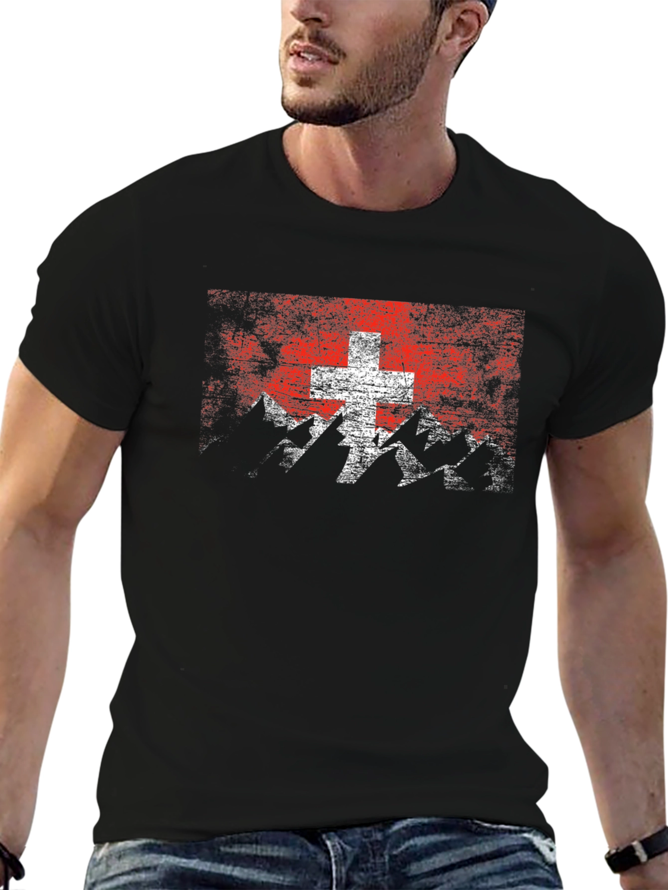 Swiss Flag Mountain Graphic Tee