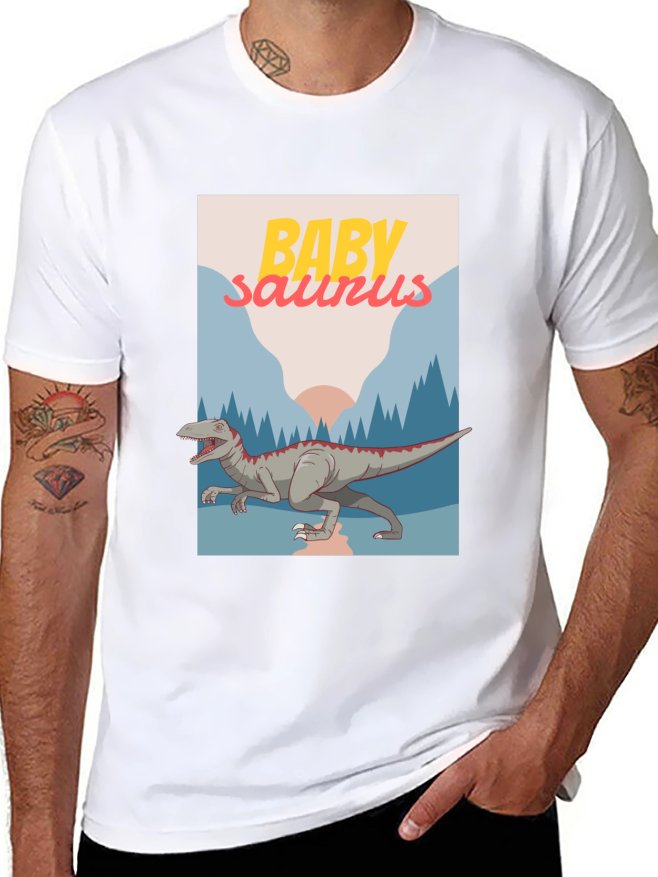 Baby Saurus Graphic T-Shirt - Black Cotton Tee