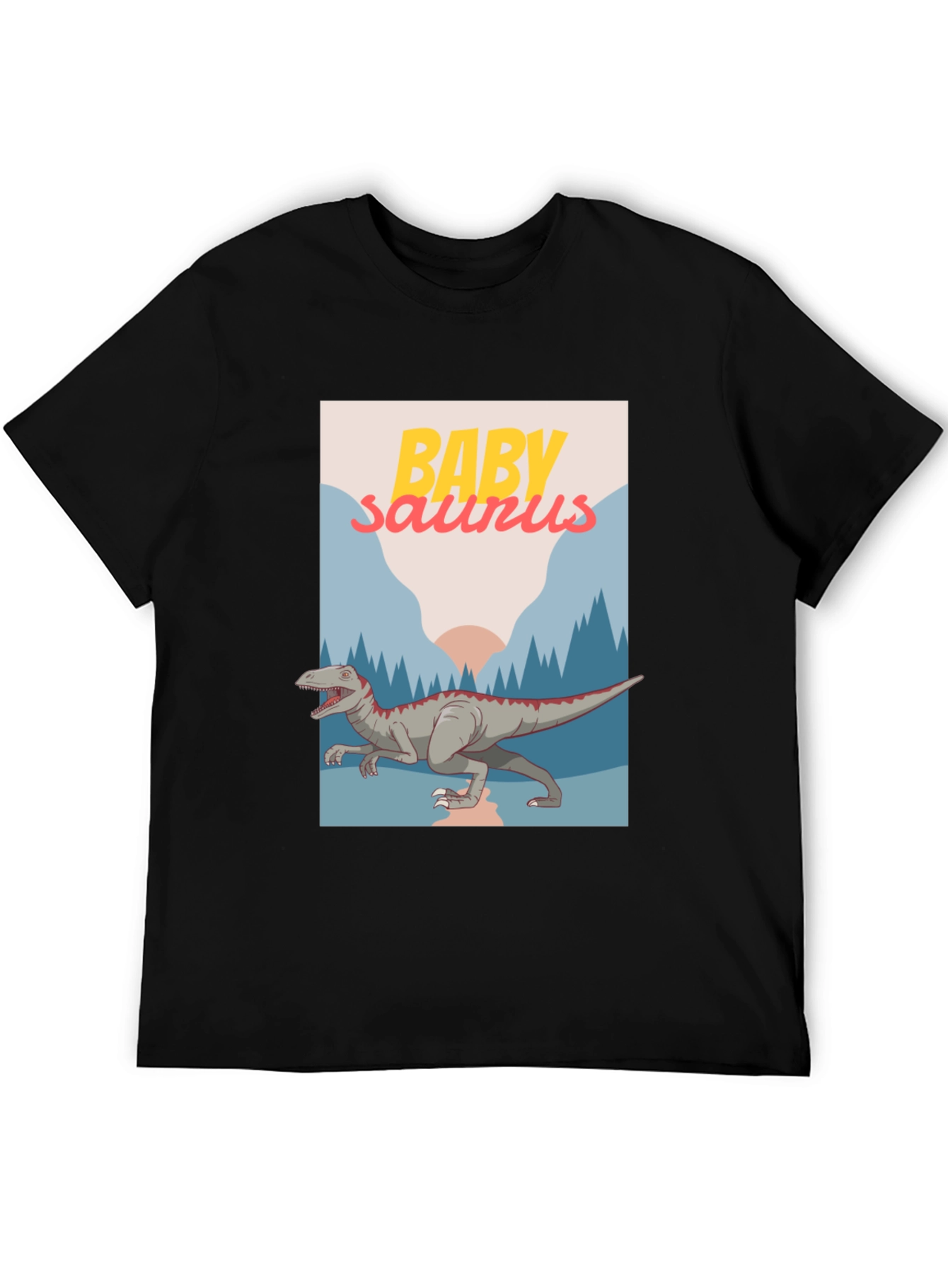 Baby Saurus Graphic T-Shirt - Black Cotton Tee