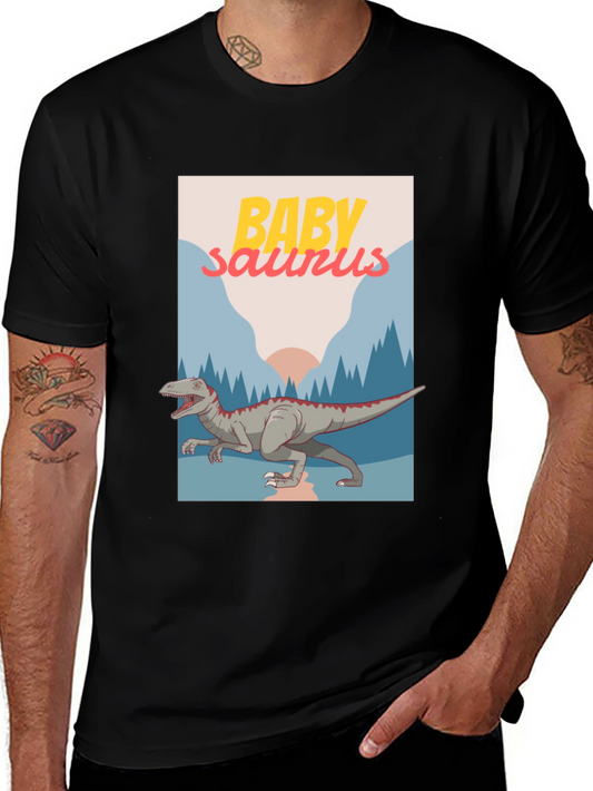 Baby Saurus Graphic T-Shirt - Black Cotton Tee