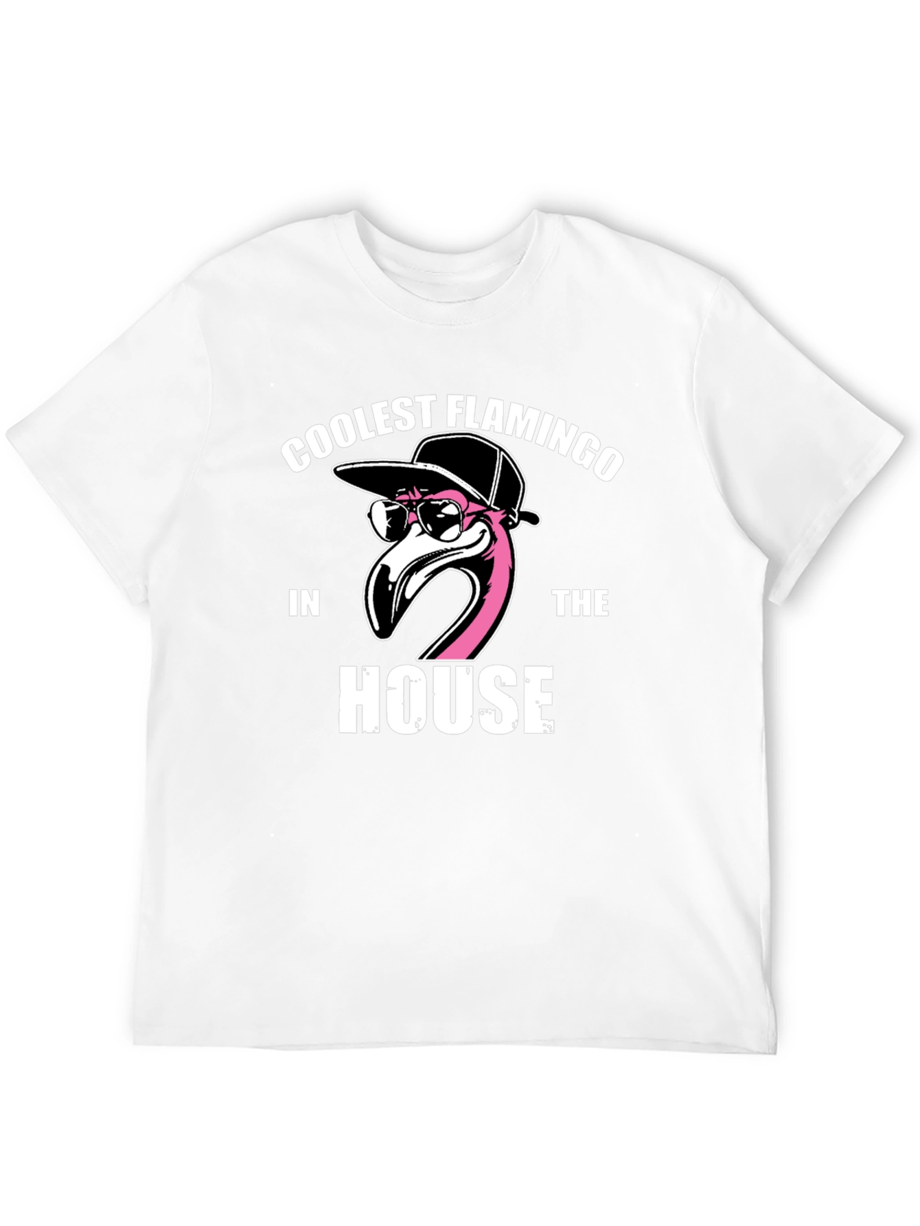 Coolest Flamingo in the House Black Graphic Tee